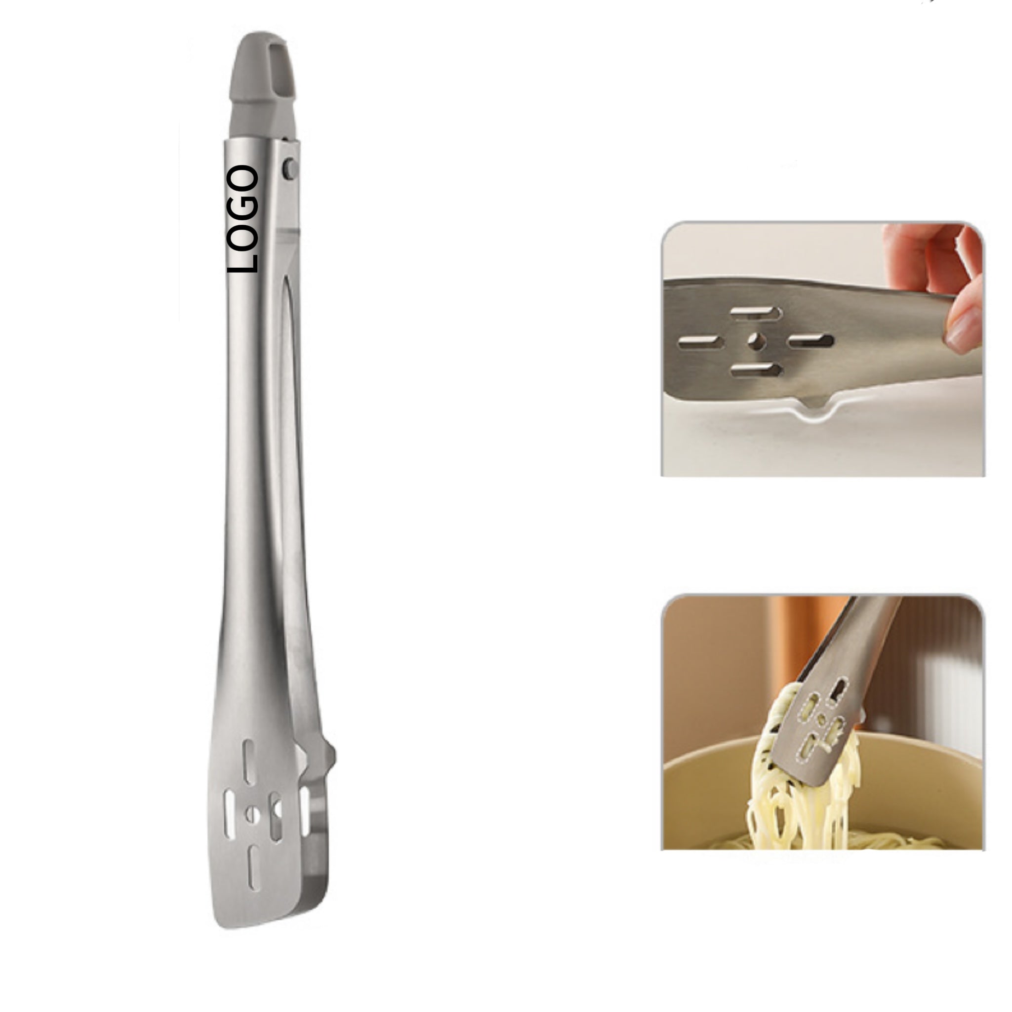 Long Handle Heat-Resistant Stainless Steel Food Tongs