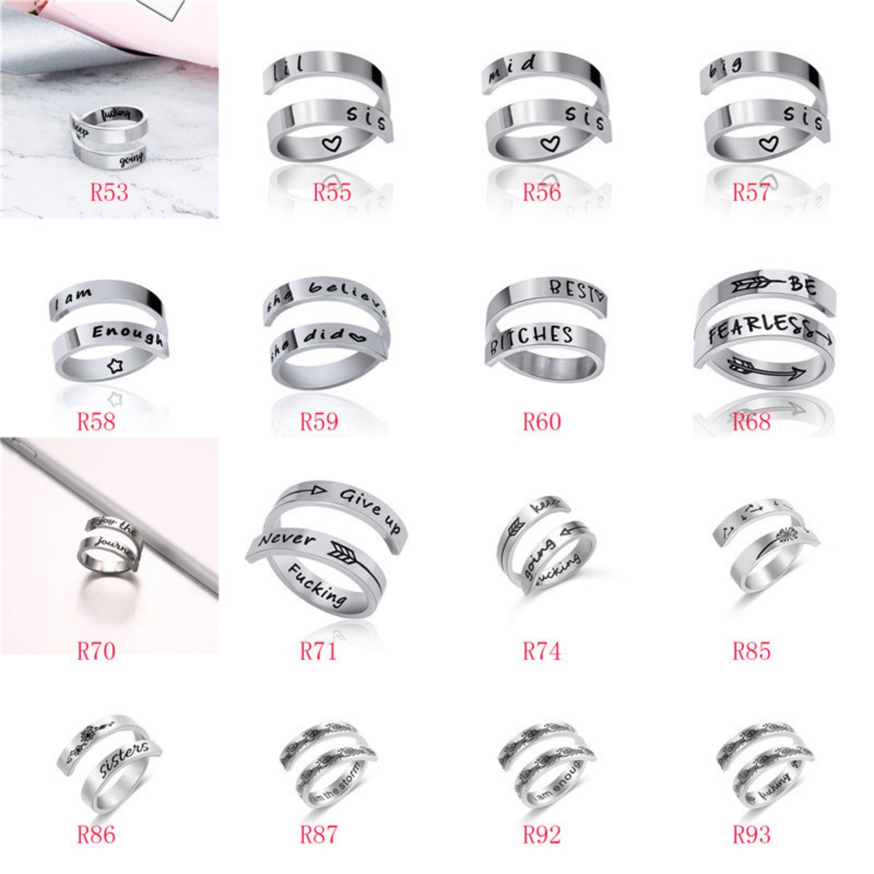 Open Titanium Steel Ring