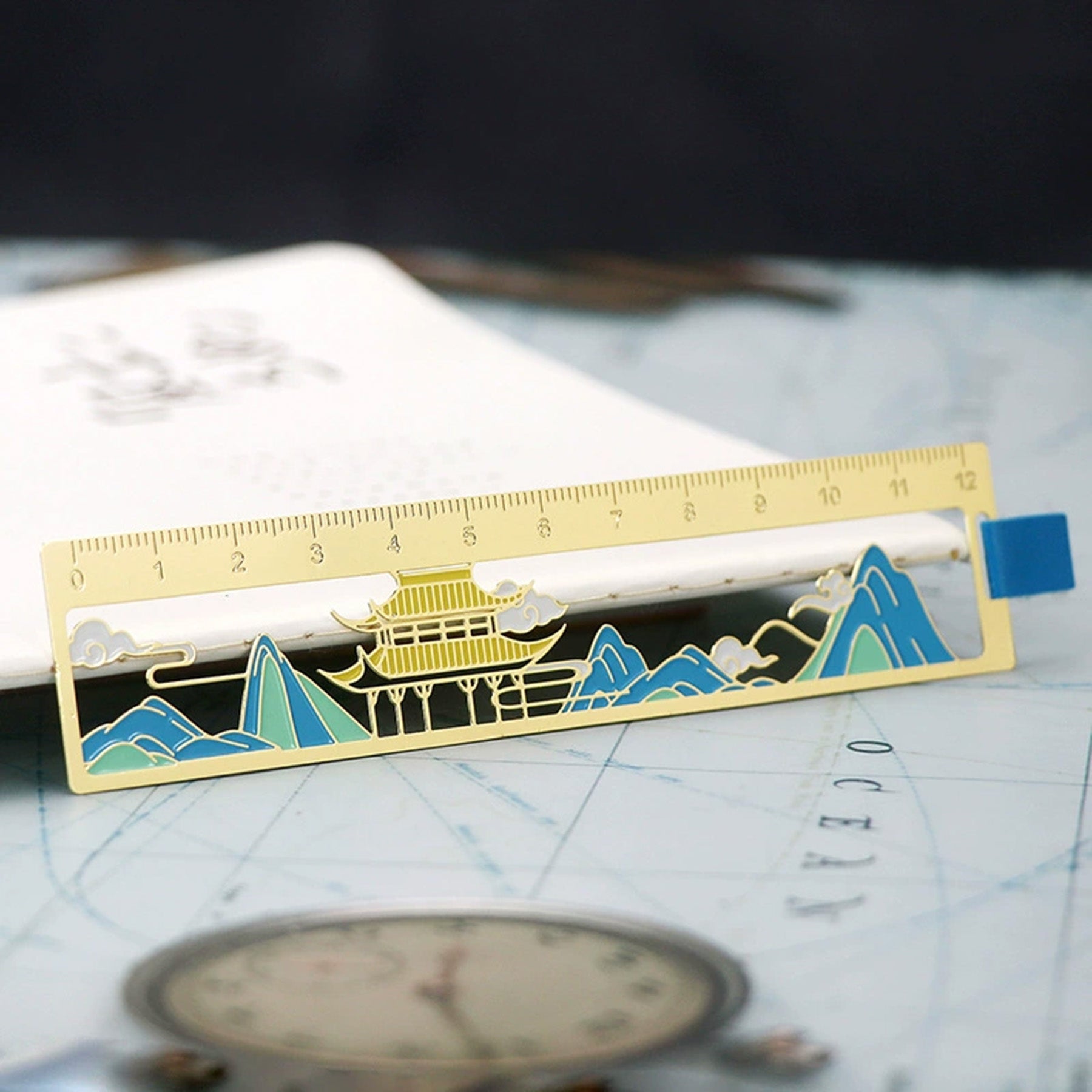 Painted Metal Ruler Bookmark