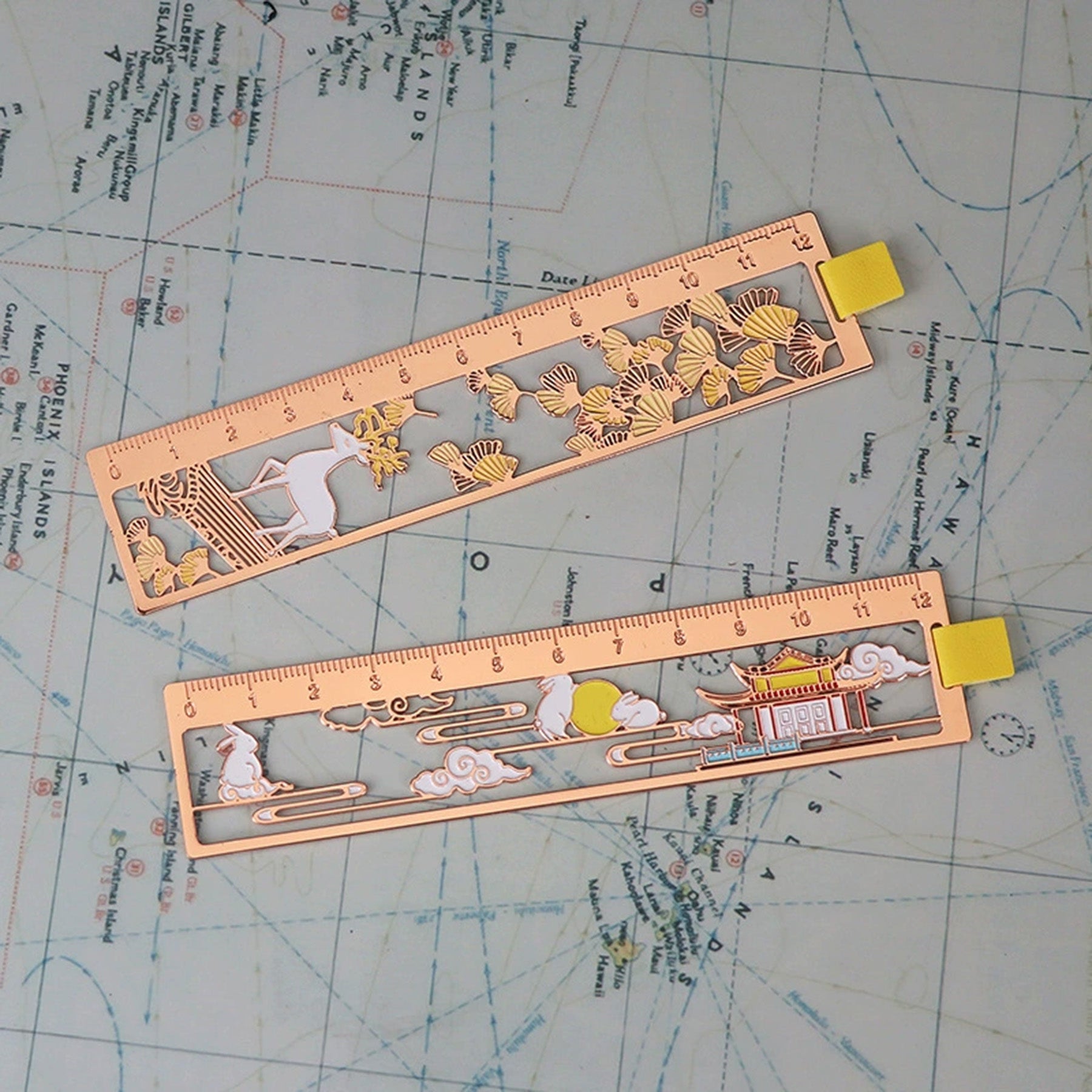 Painted Metal Ruler Bookmark