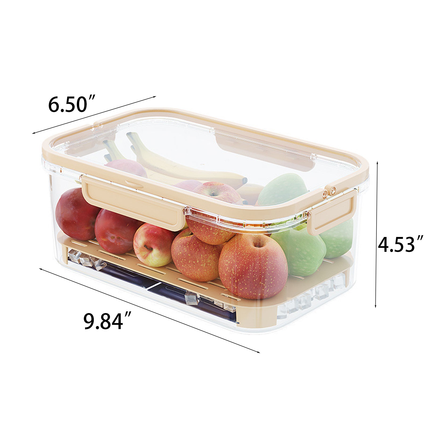 Handled Fresh-Keeping Lunch Box with Drain Tray