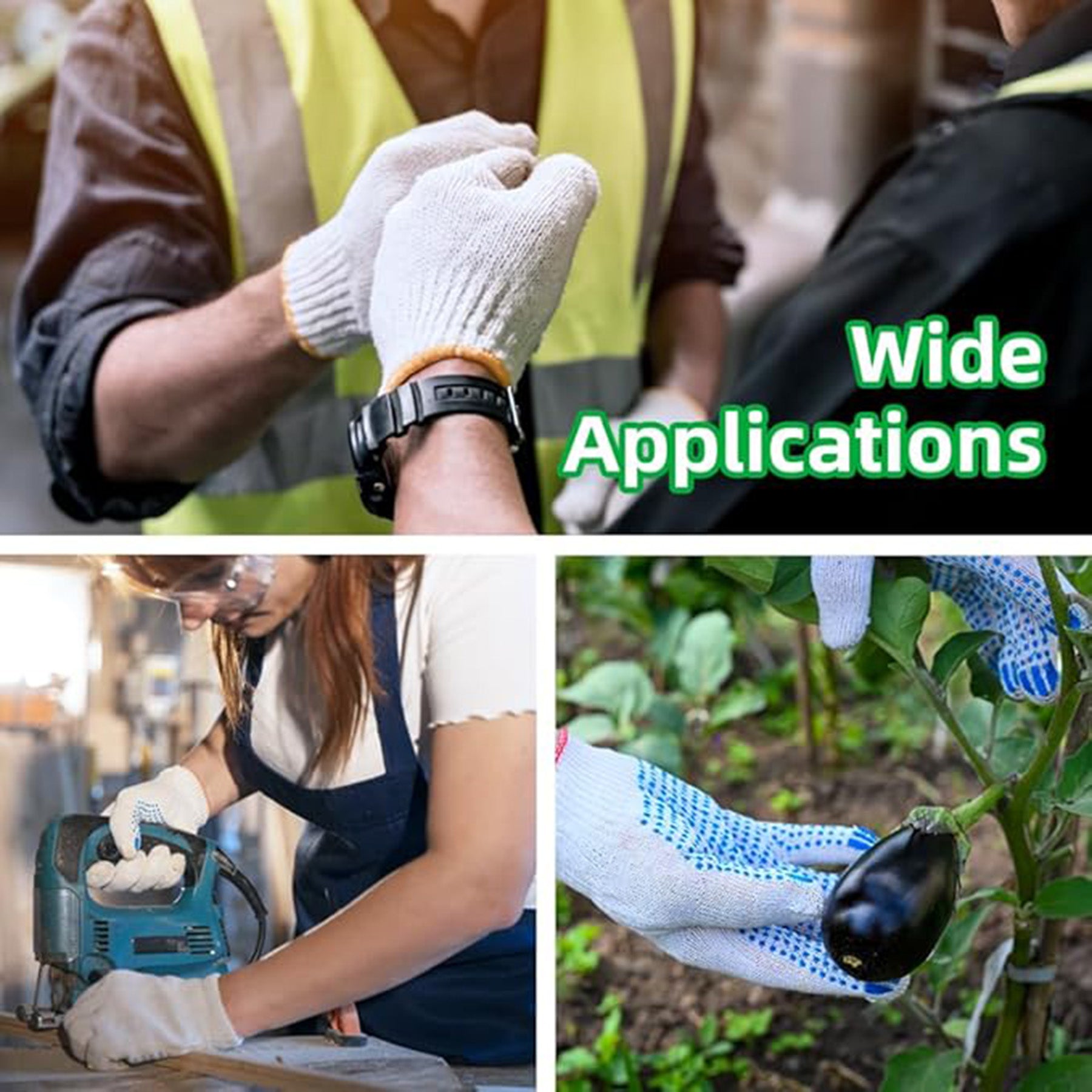 Cotton Work Gloves with Anti-slip