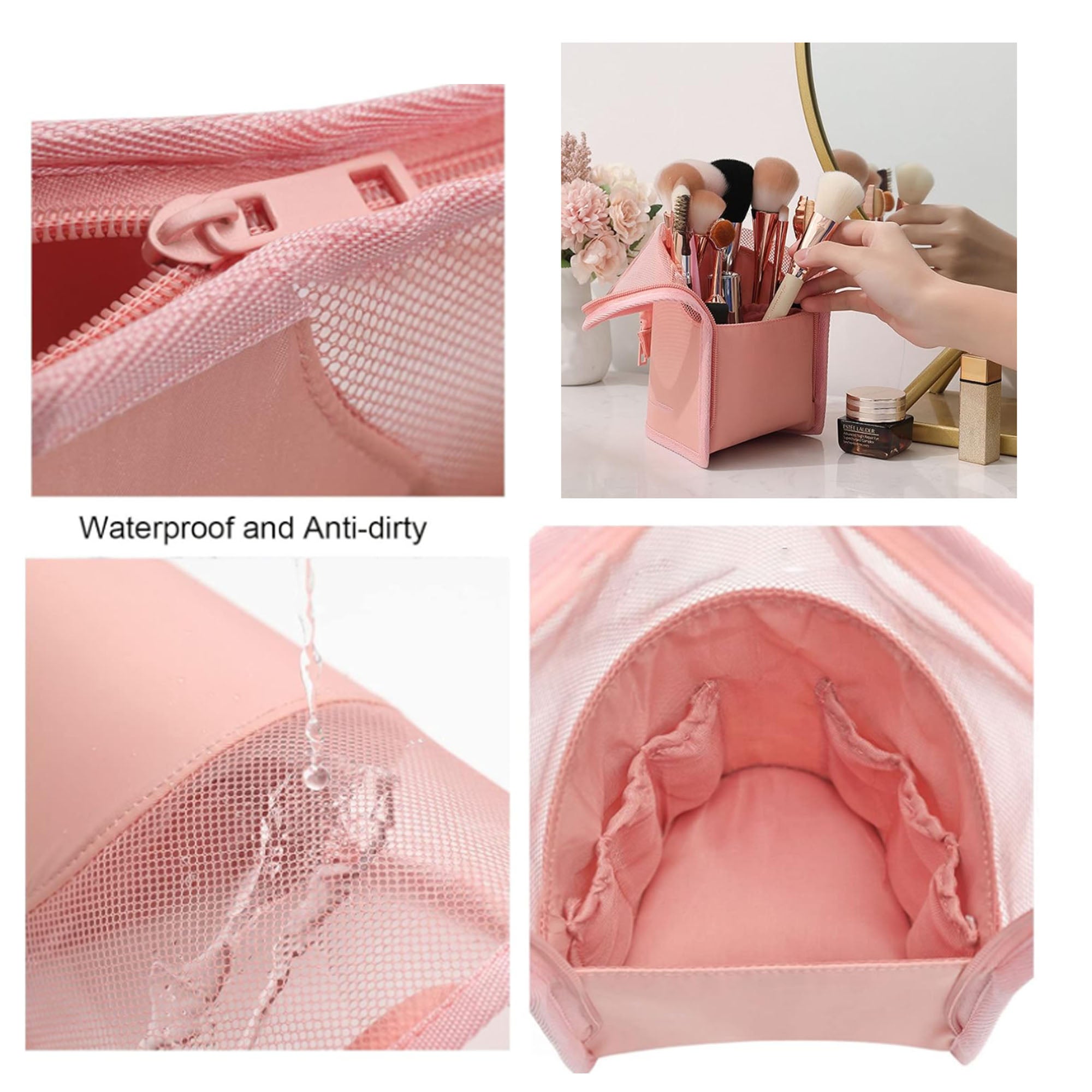 Makeup Brush Travel Case Stand Up