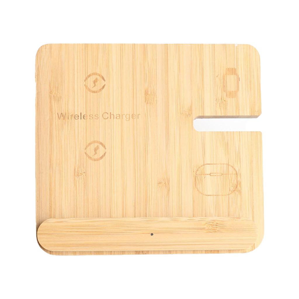 3-in-1 Foldable Bamboo Wireless Charging Stand