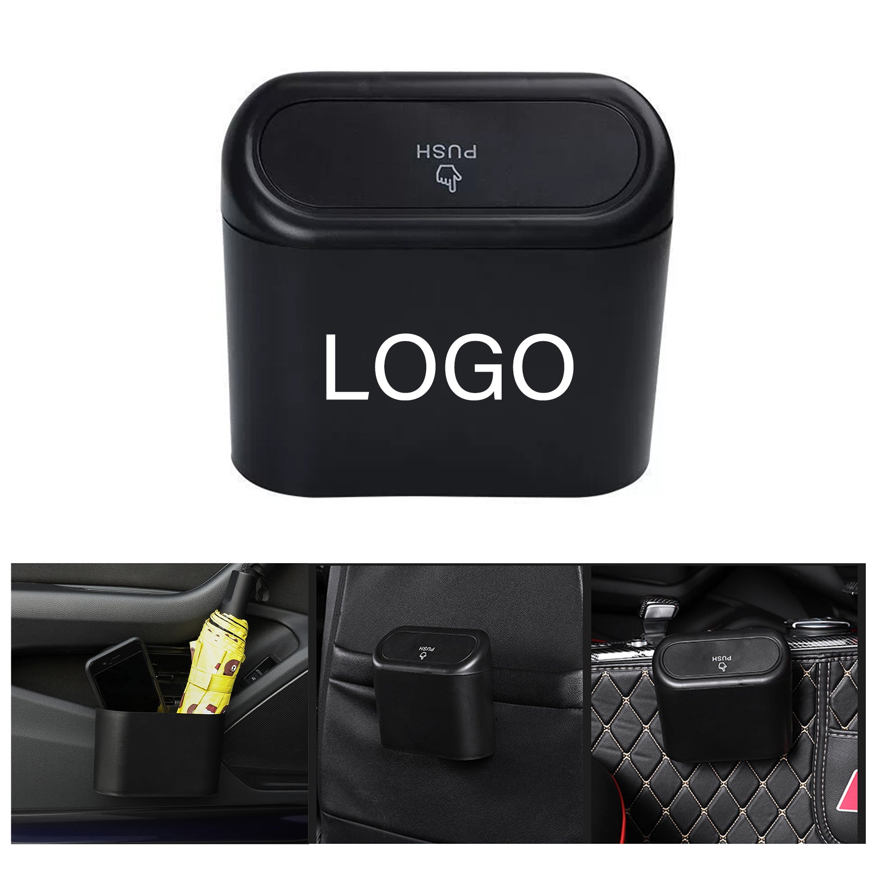 Car Push-On Trash Can With Lid