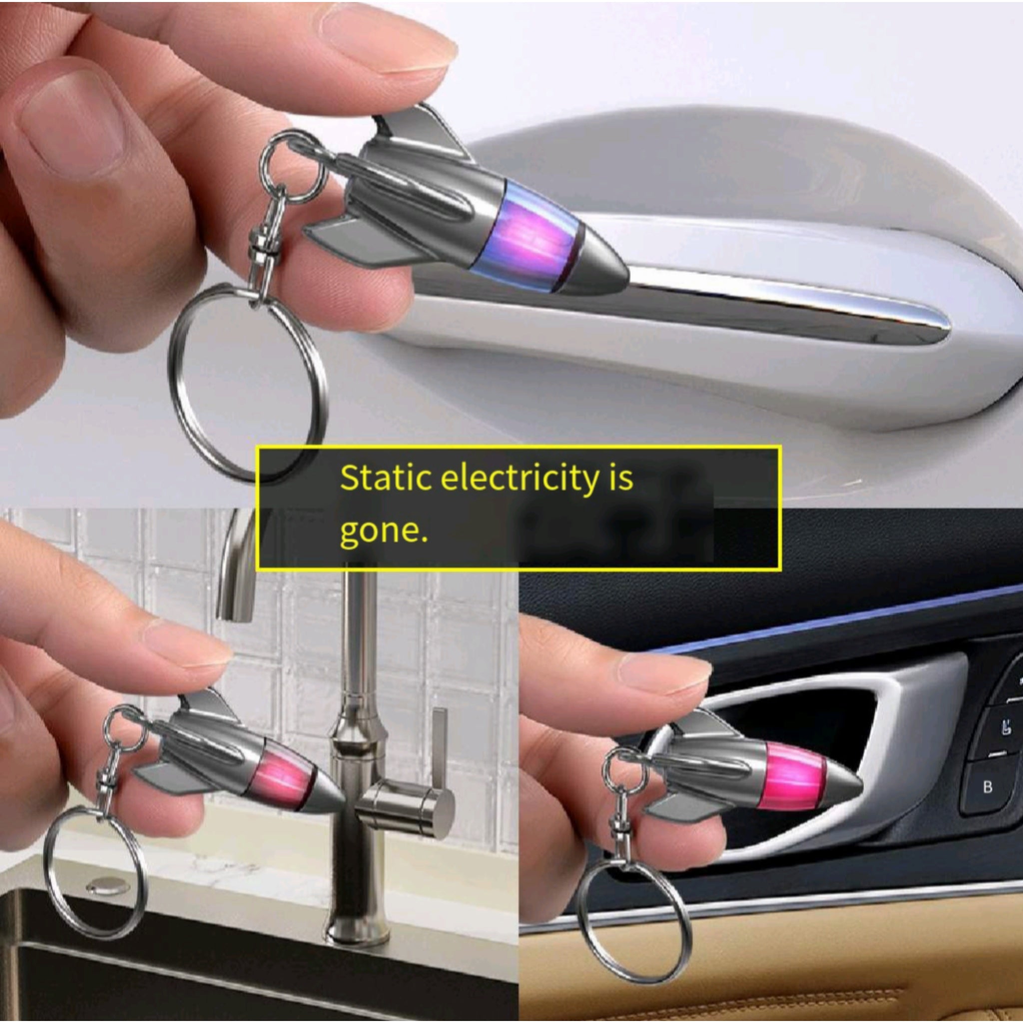 Car Static Release Touch Keychain Winter