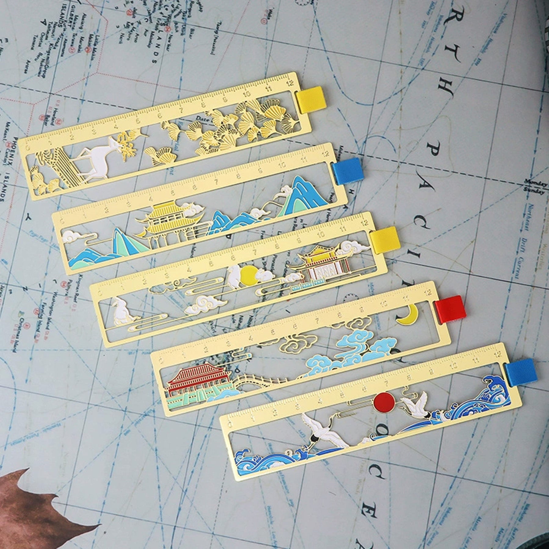 Painted Metal Ruler Bookmark