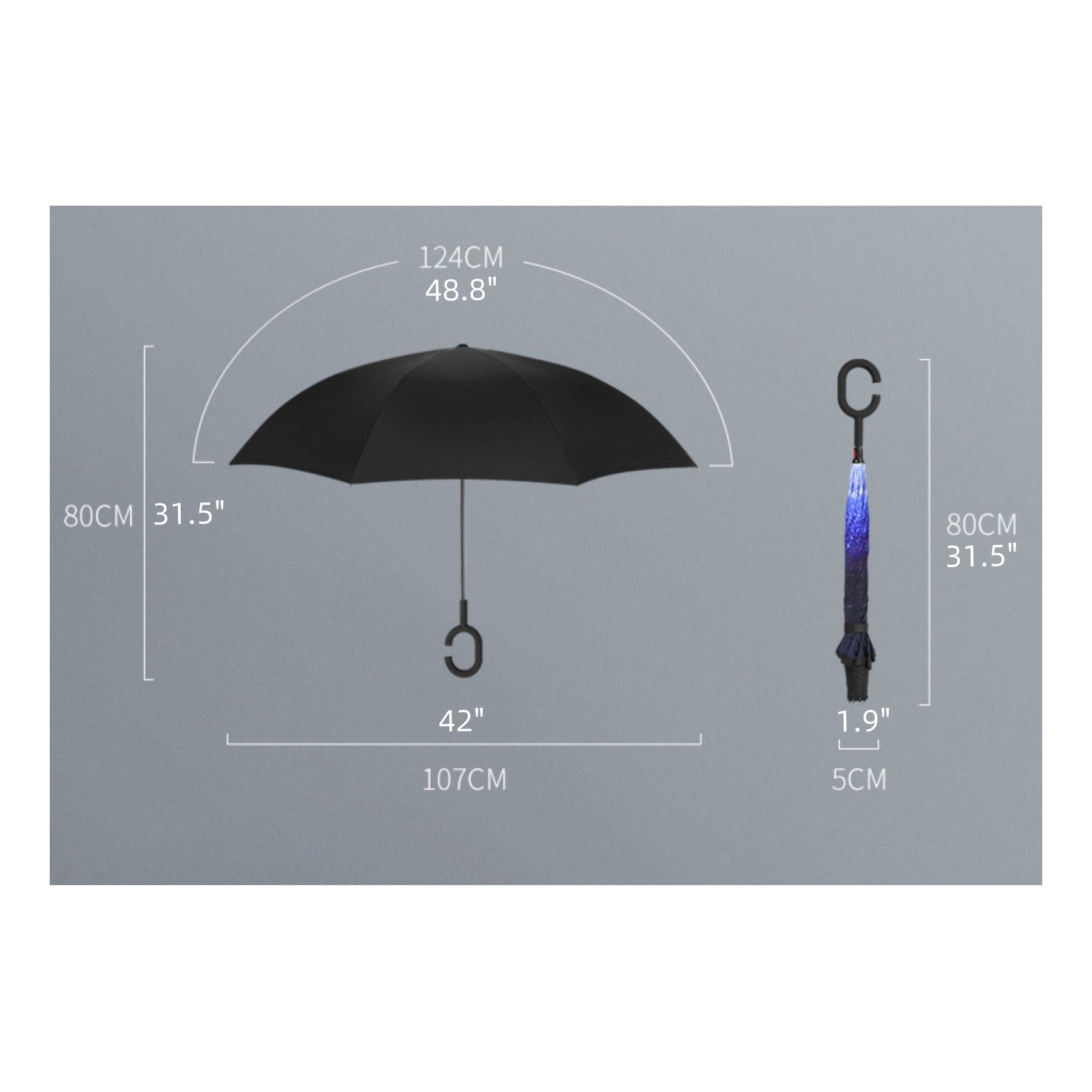 Inverted Reverse Upside Down Umbrella