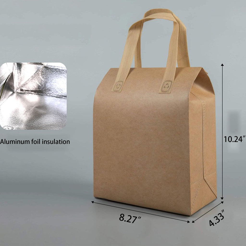Premium Kraft-Colored Insulated Delivery Bag