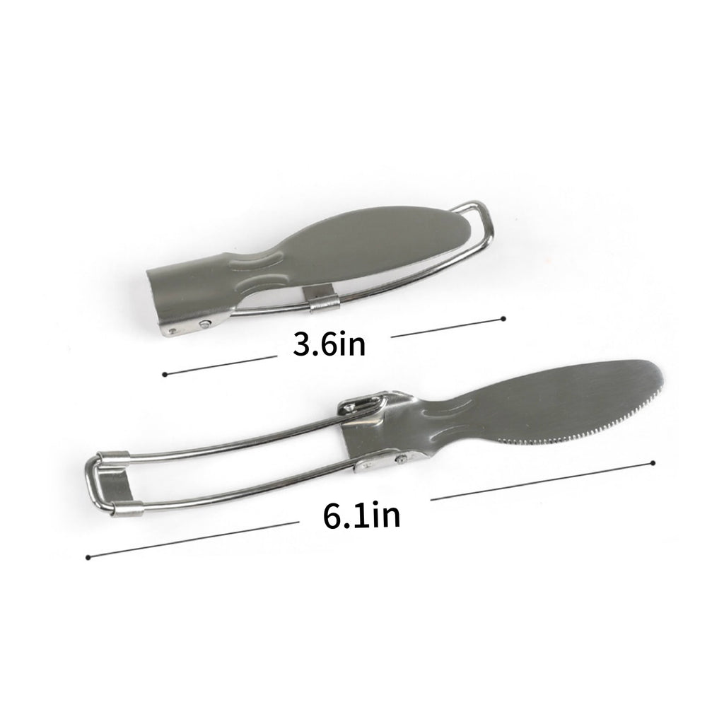 Outdoor Travel Stainless Steel Folding Cutlery Set (3 Pieces)