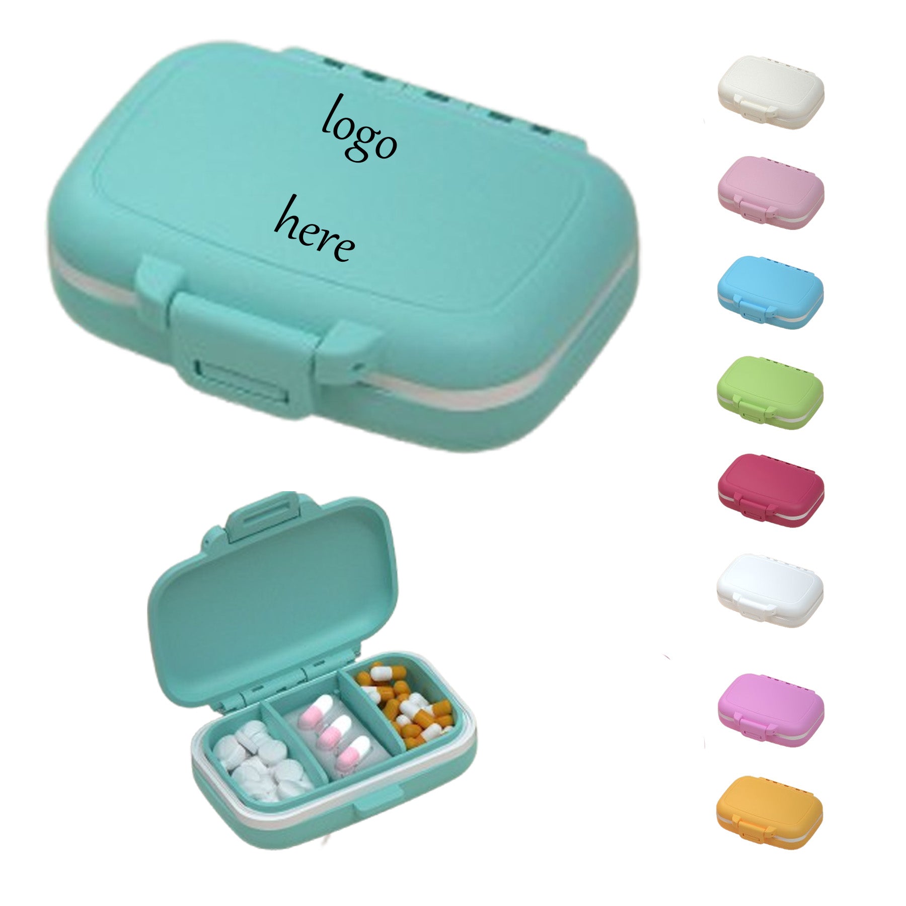 Opaque Three-Compartment Pill Box