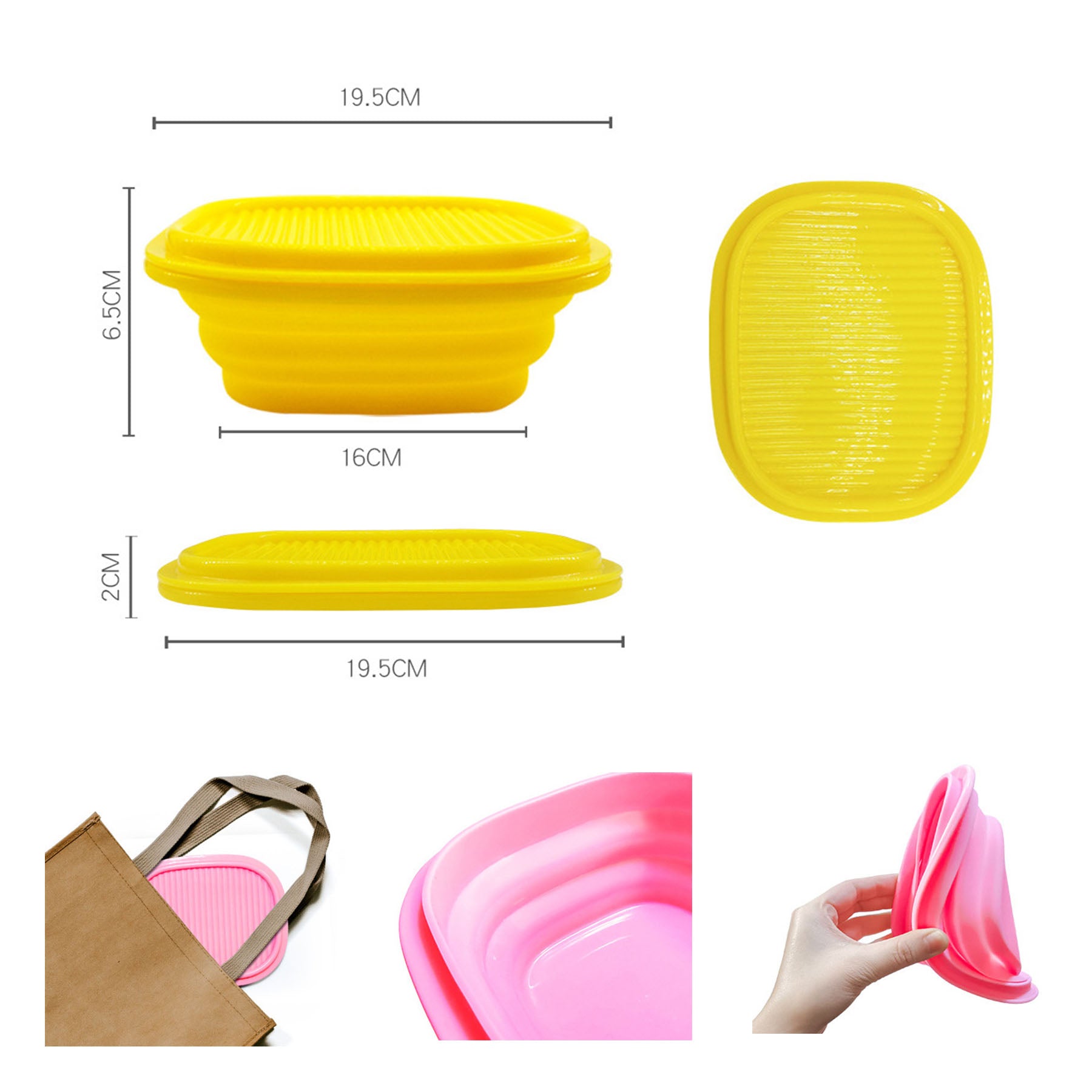 Outdoor Picnic Silicone Folding Lunch Box