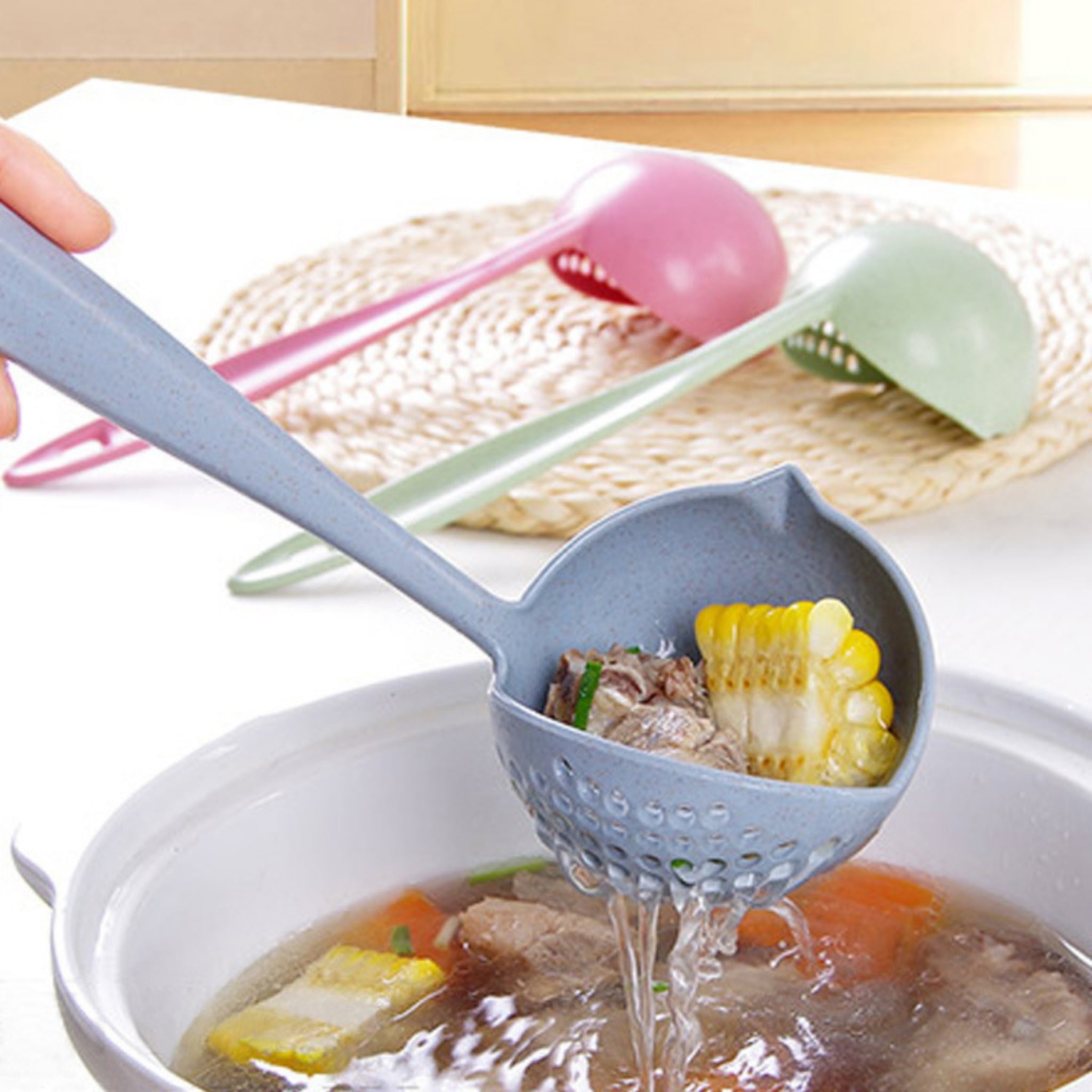 Kitchen Solid Liquid Separation Strainer Ladle