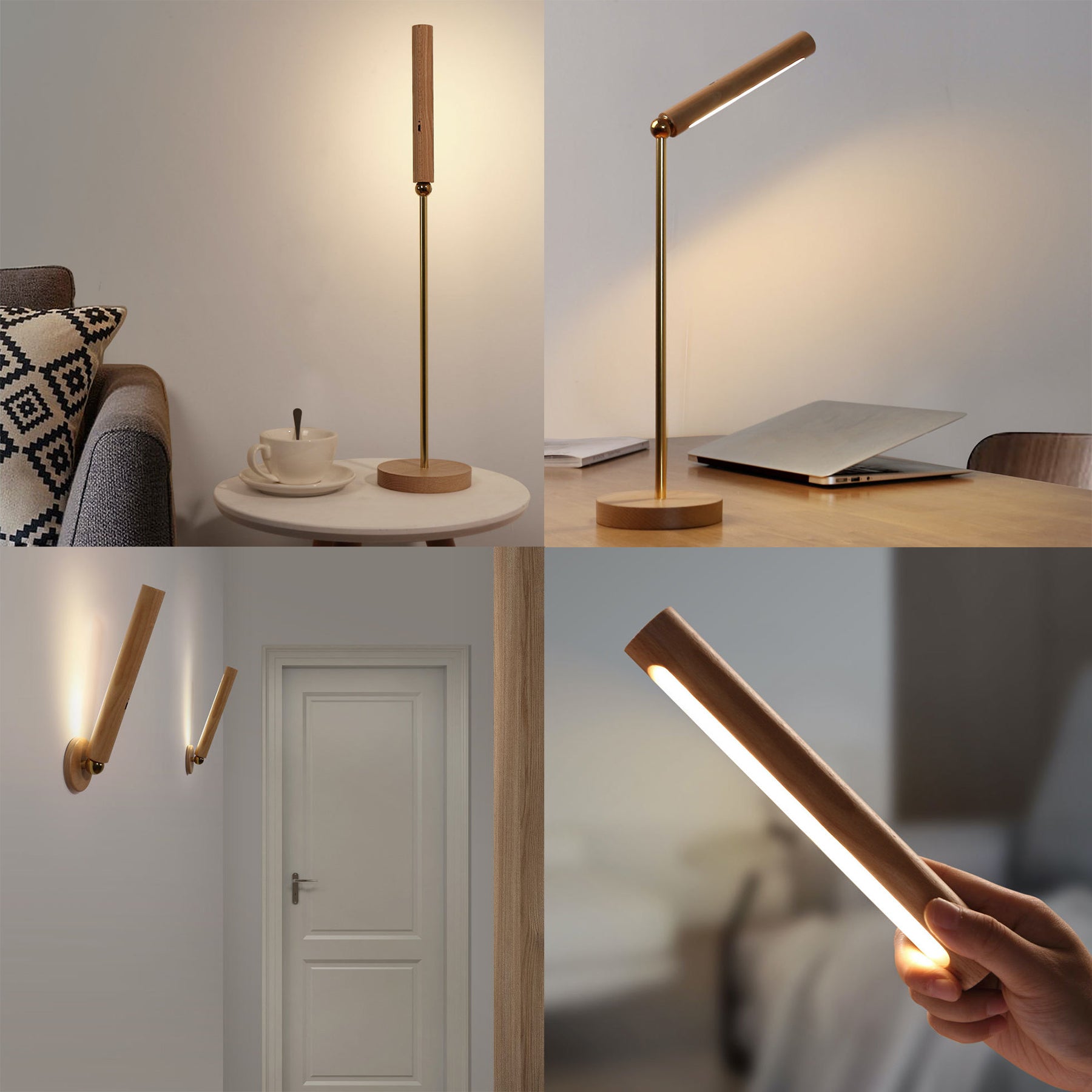 Detachable Wooden Table Lamp Wall Lamp Emergency Lamp