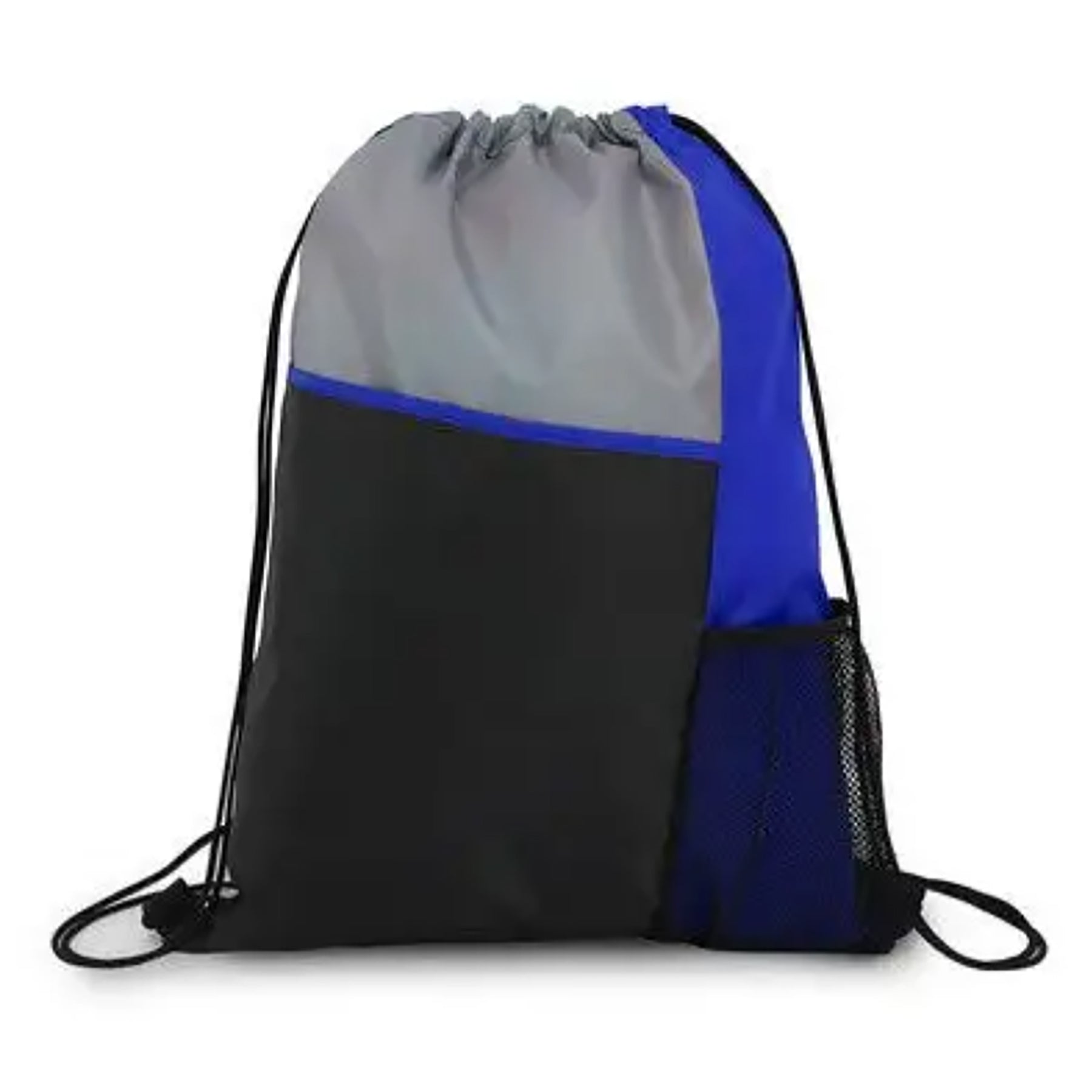 Advertising Tri-Colored Mesh Pocket Drawstring Backpack