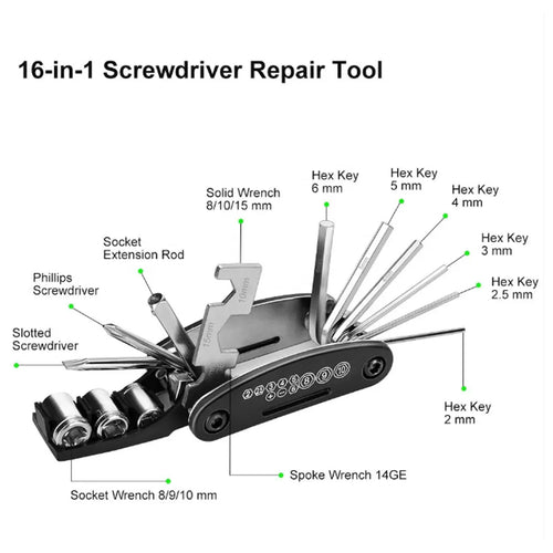16 In 1 Bicycle Multi Tool