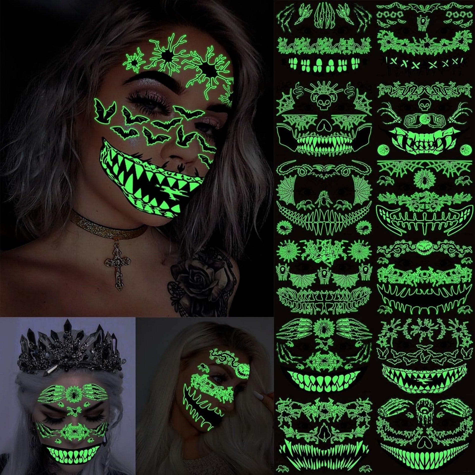Festival Carnival Party Fluorescent Cool Tattoo Stickers