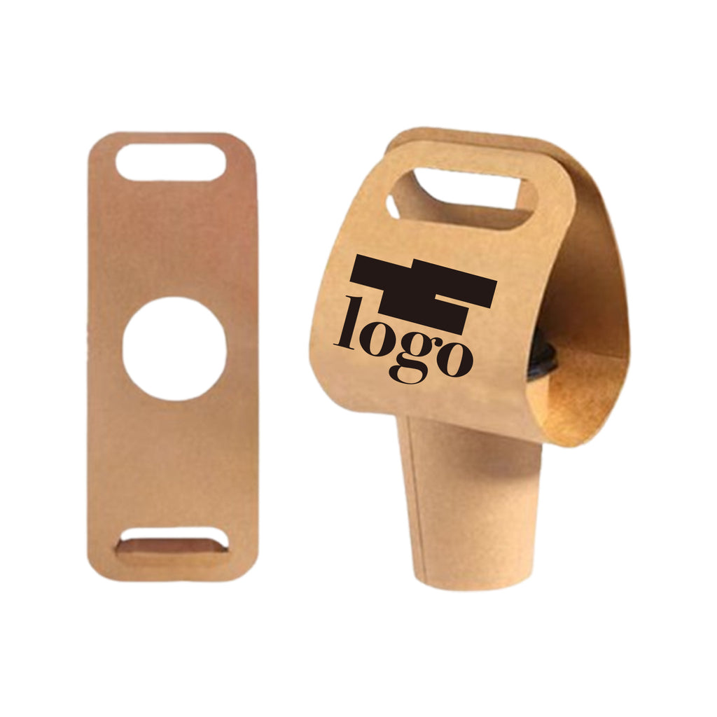 Disposable Kraft Paper Cup Holder With Handle