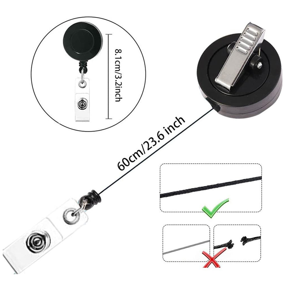 Highly Elastic Clear Retractable Swivel Id Badge Holder