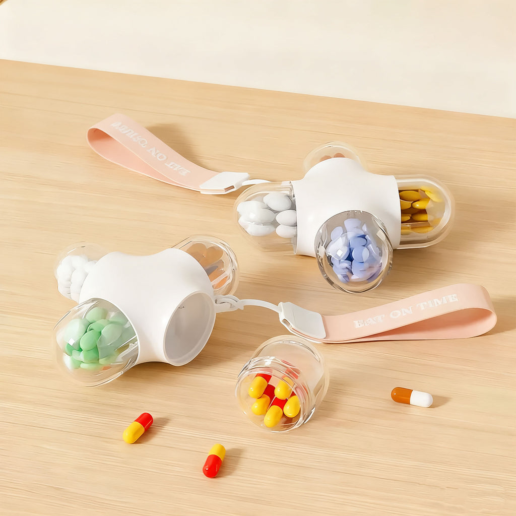 Moisture-proof Four Compartment Capsule Pill Box Dispenser