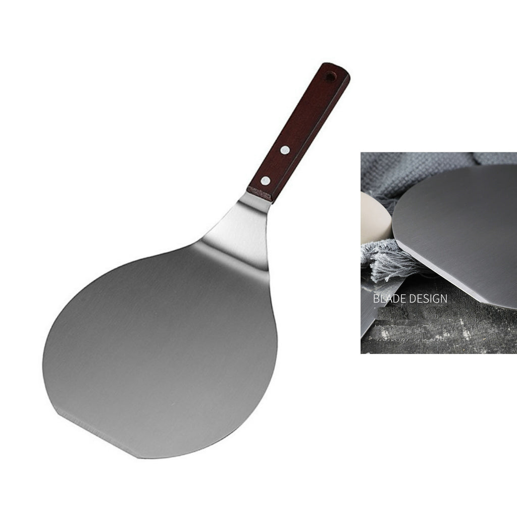 Round Wooden Handle Stainless Steel Pizza Peel