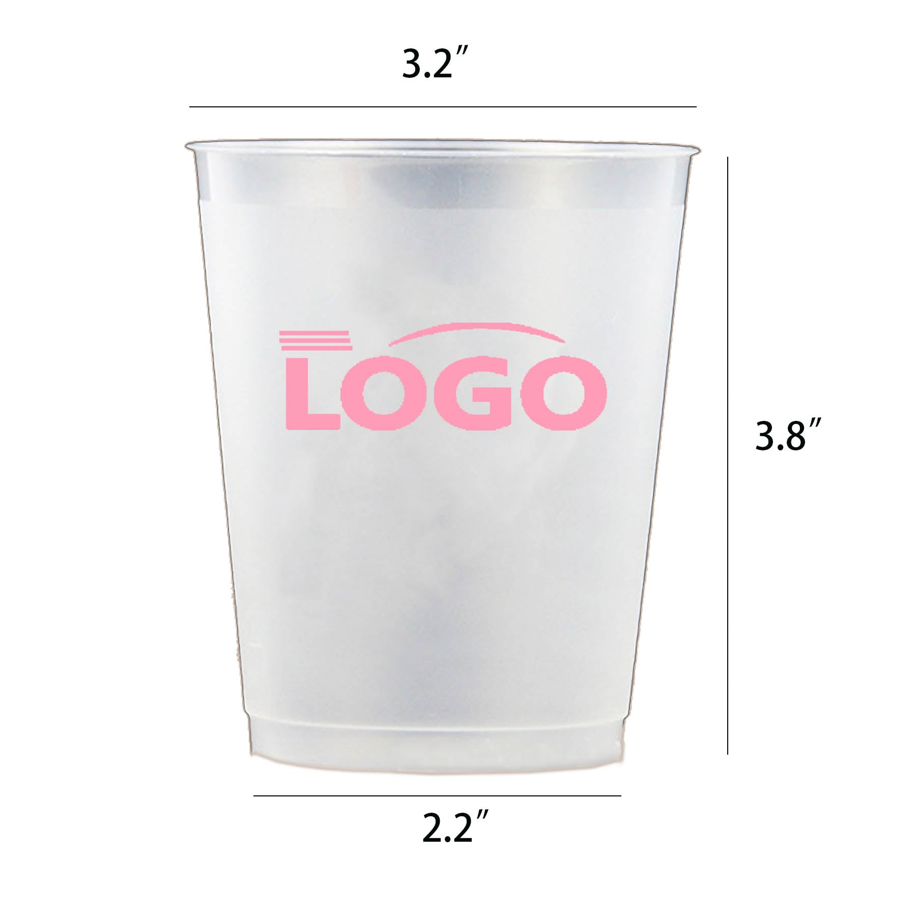12 Oz. Flex Frosted Stadium Cup W/ Flexible Plastic