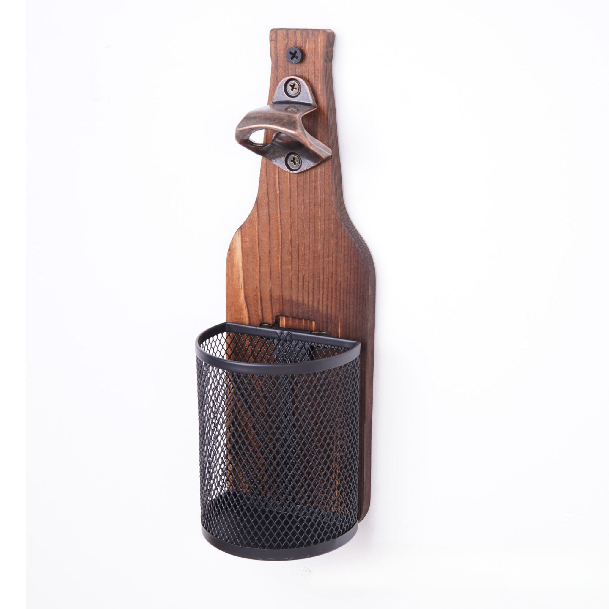 Wooden Wall-Mounted Bottle Opener