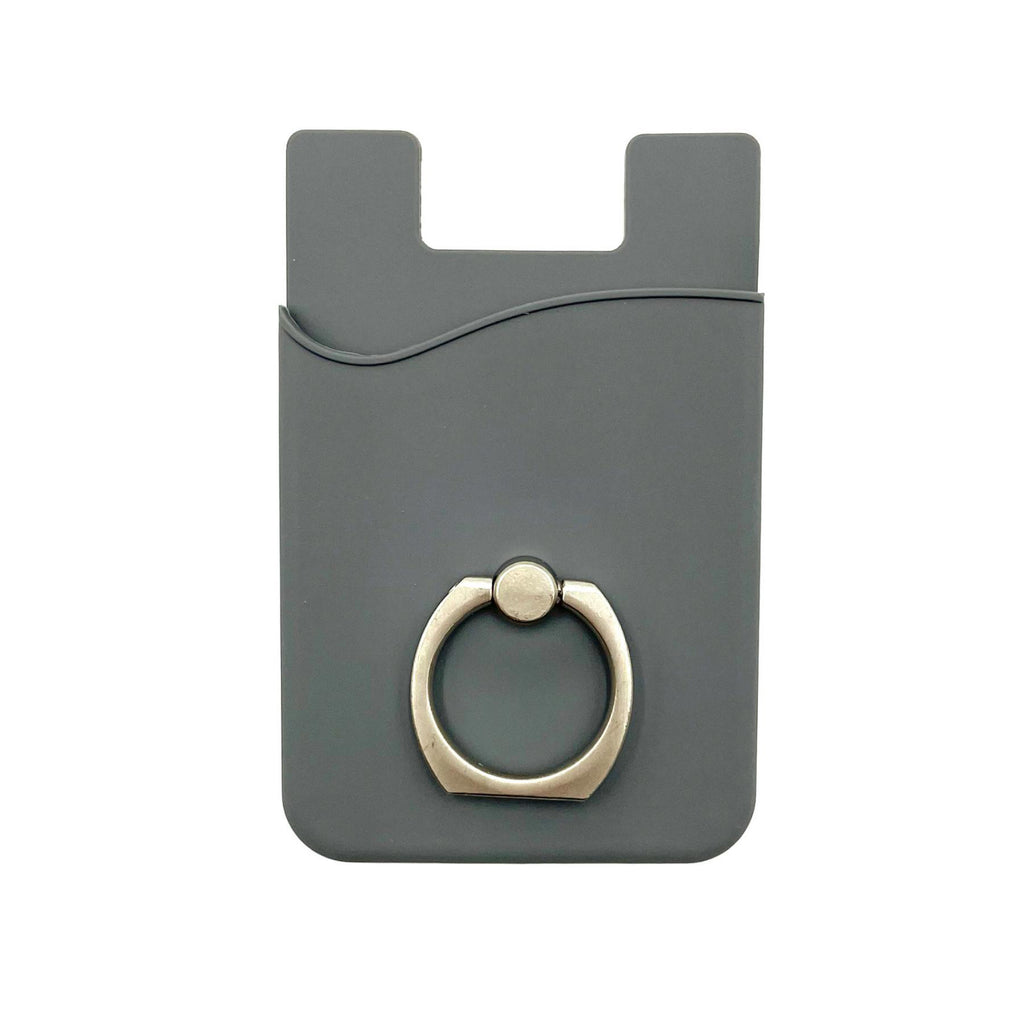 Silicone Card Holder With Metal Ring Phone Stand