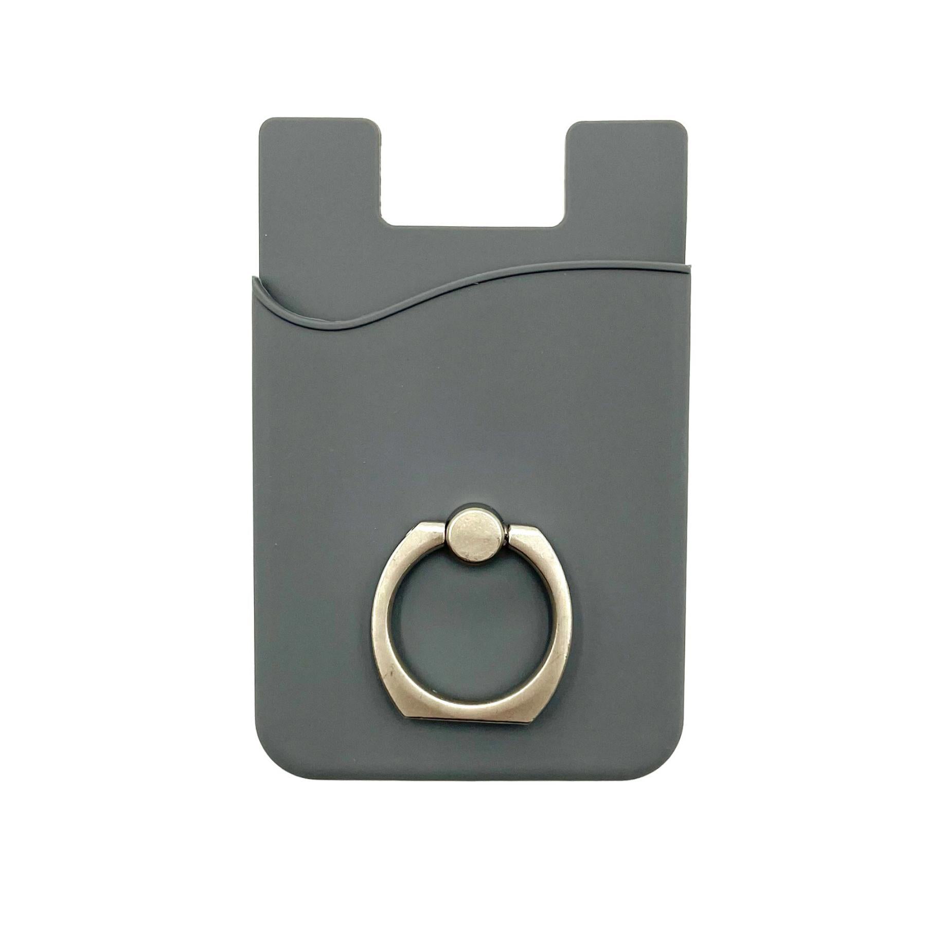 Silicone Card Holder With Metal Ring Phone Stand