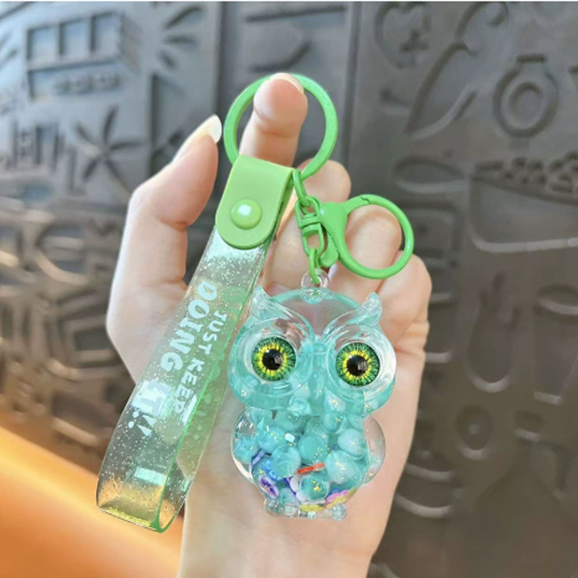 Acrylic Bubble Bead Owl Keychain Cute Bag Charm Car Key Ring
