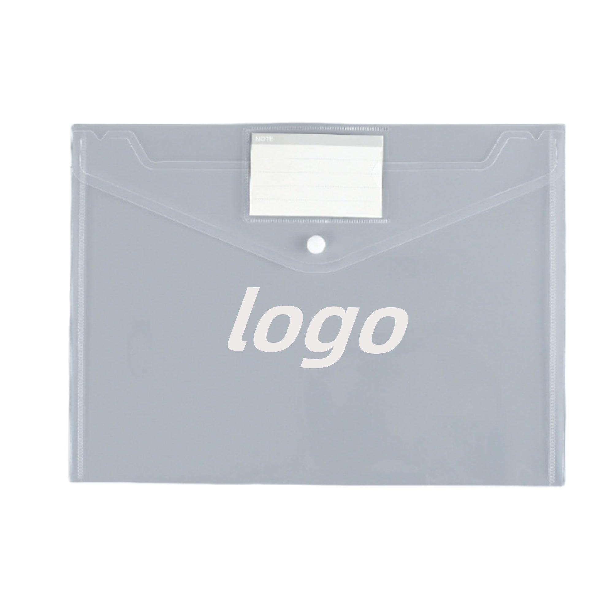 Pp Material Snap Button Labeled Transparent Waterproof Multifunctional Document Storage Bag