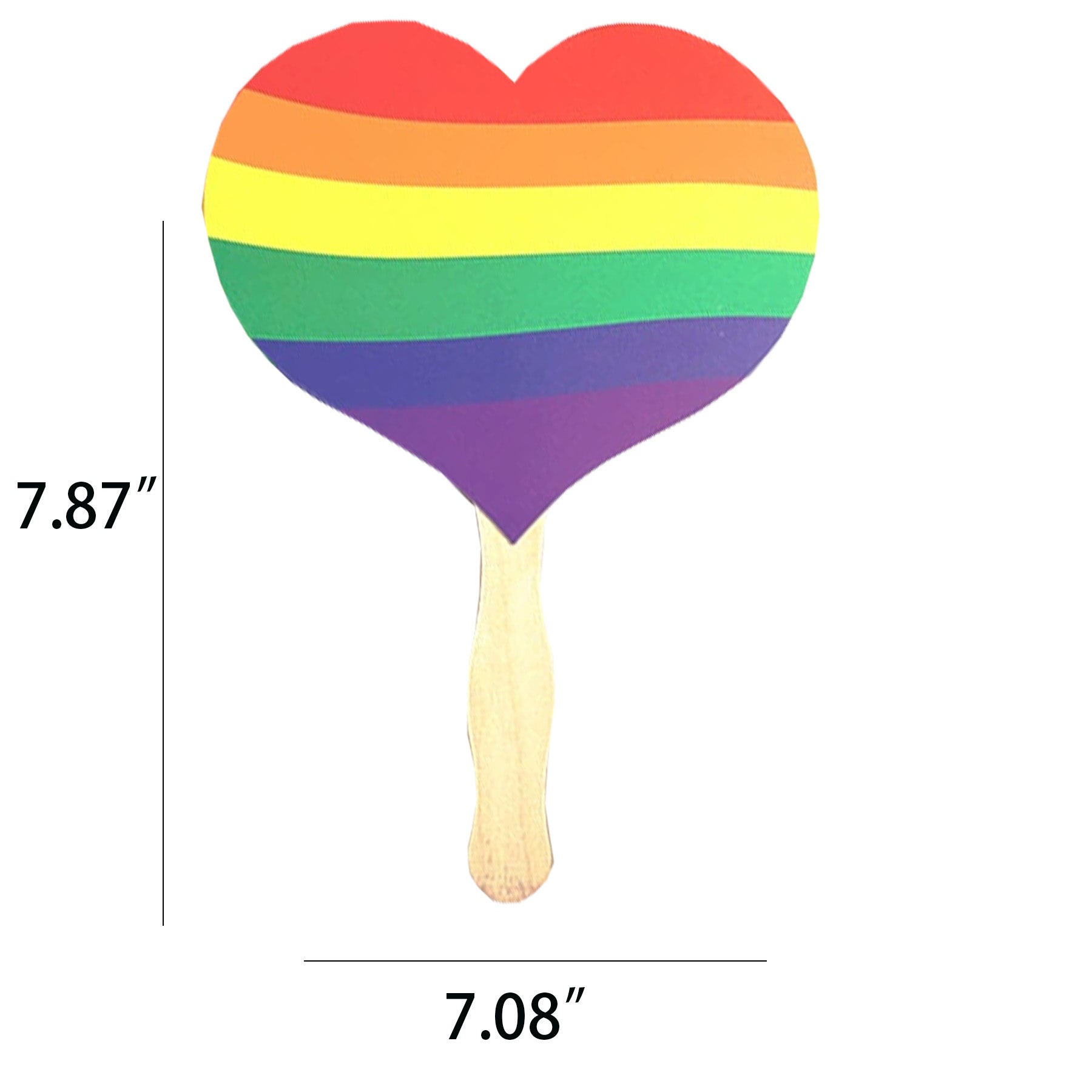 Rainbow Heart Shaped Fan