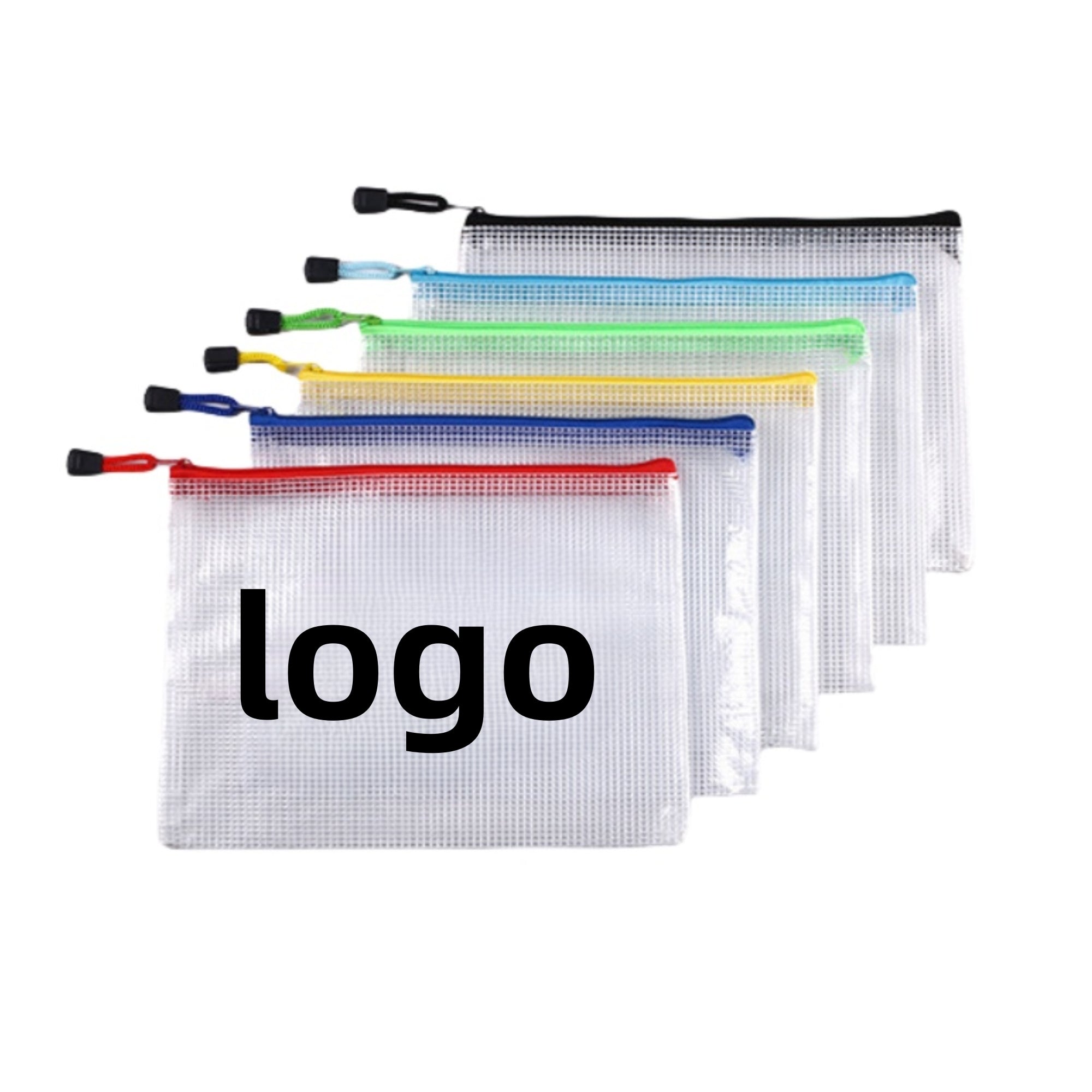 Thickened Waterproof Zipper Type Transparent Mesh A4 Document Bag
