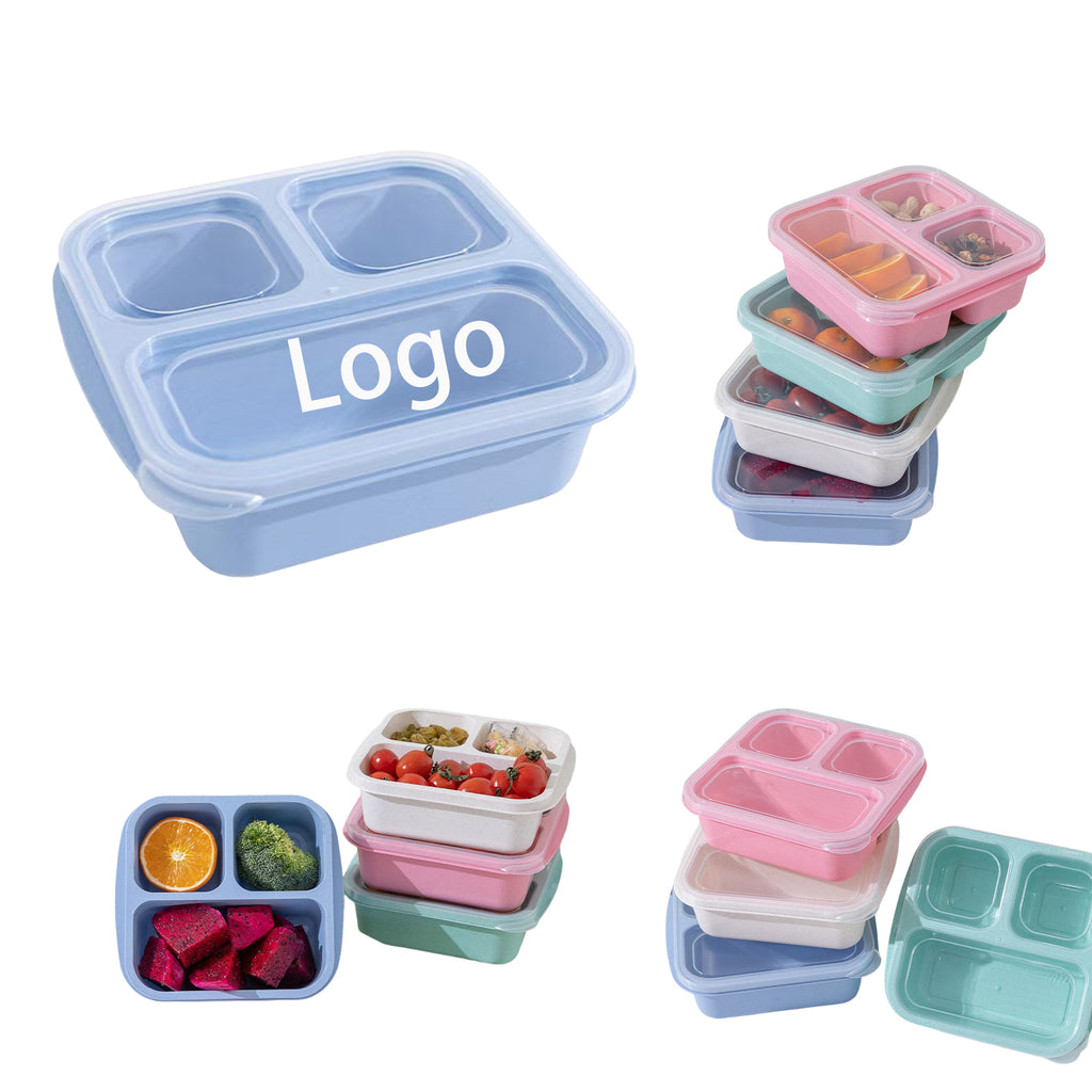 Wheat Straw Bento Box-3-Compartment Portable Container