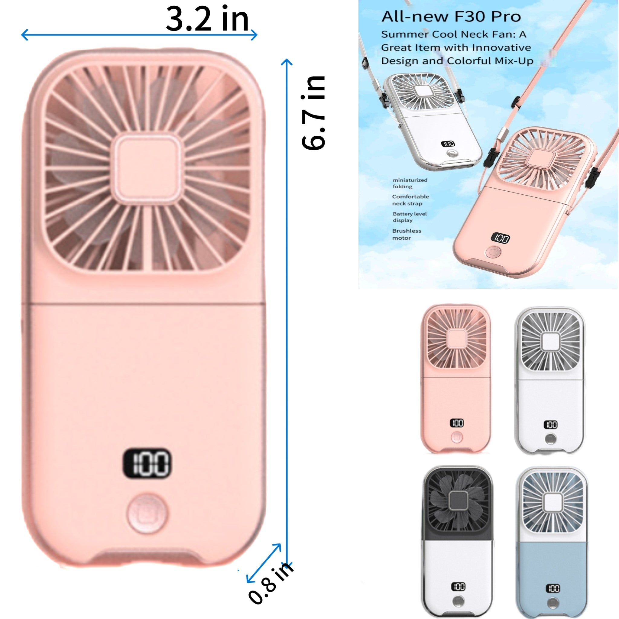 Neck Hanging Foldable Power Bank Fan