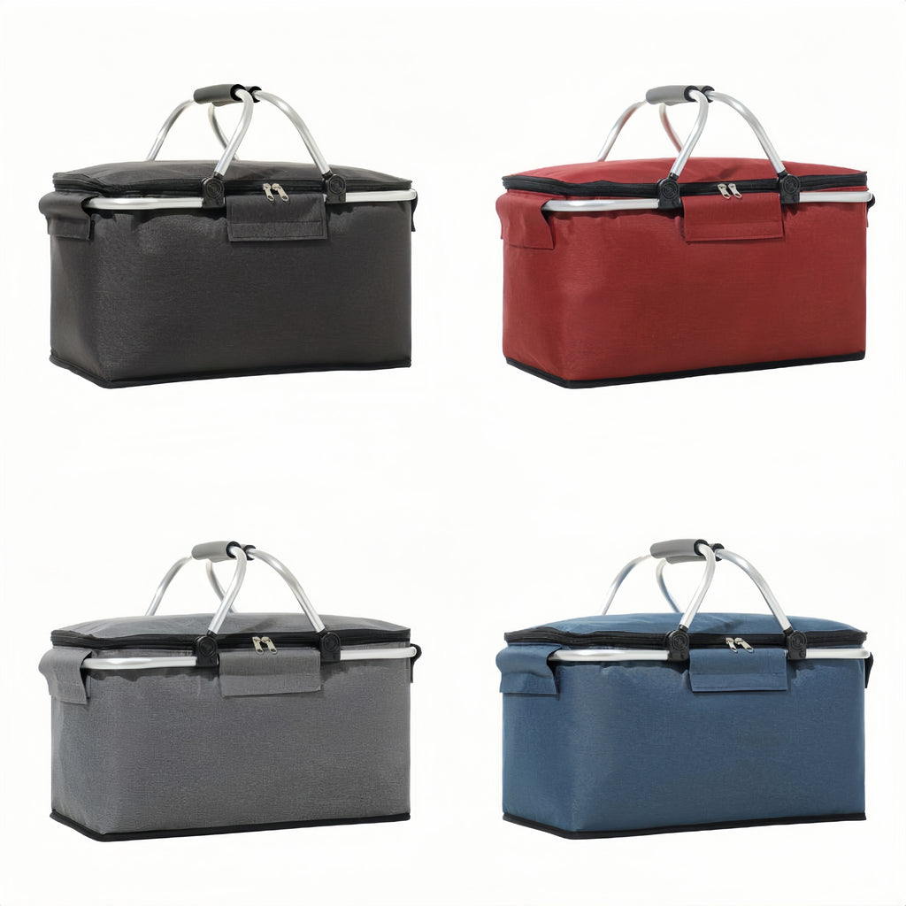 Foldable Insulated Picnic Basket Made of Oxford Fabric