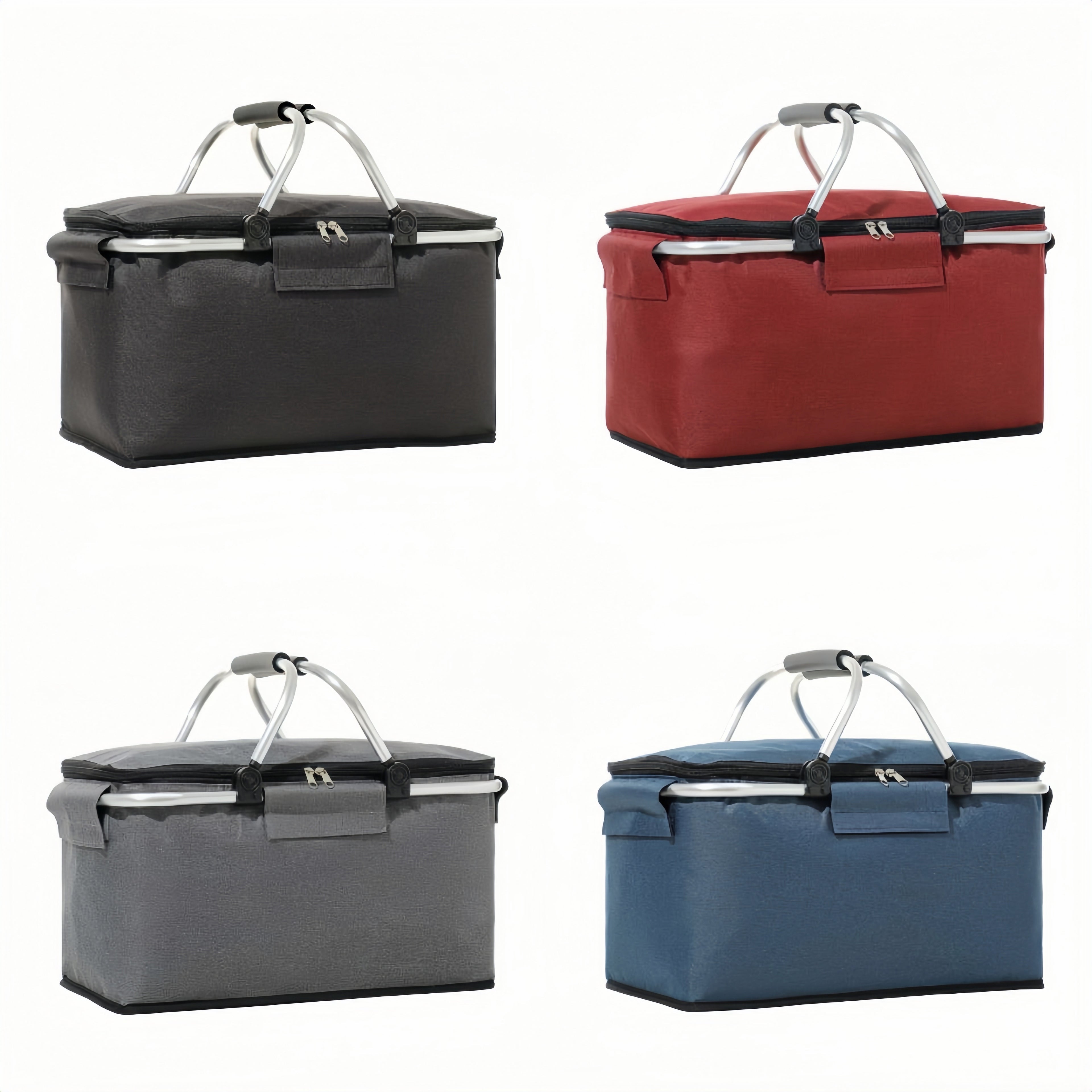 Foldable Insulated Picnic Basket Made of Oxford Fabric