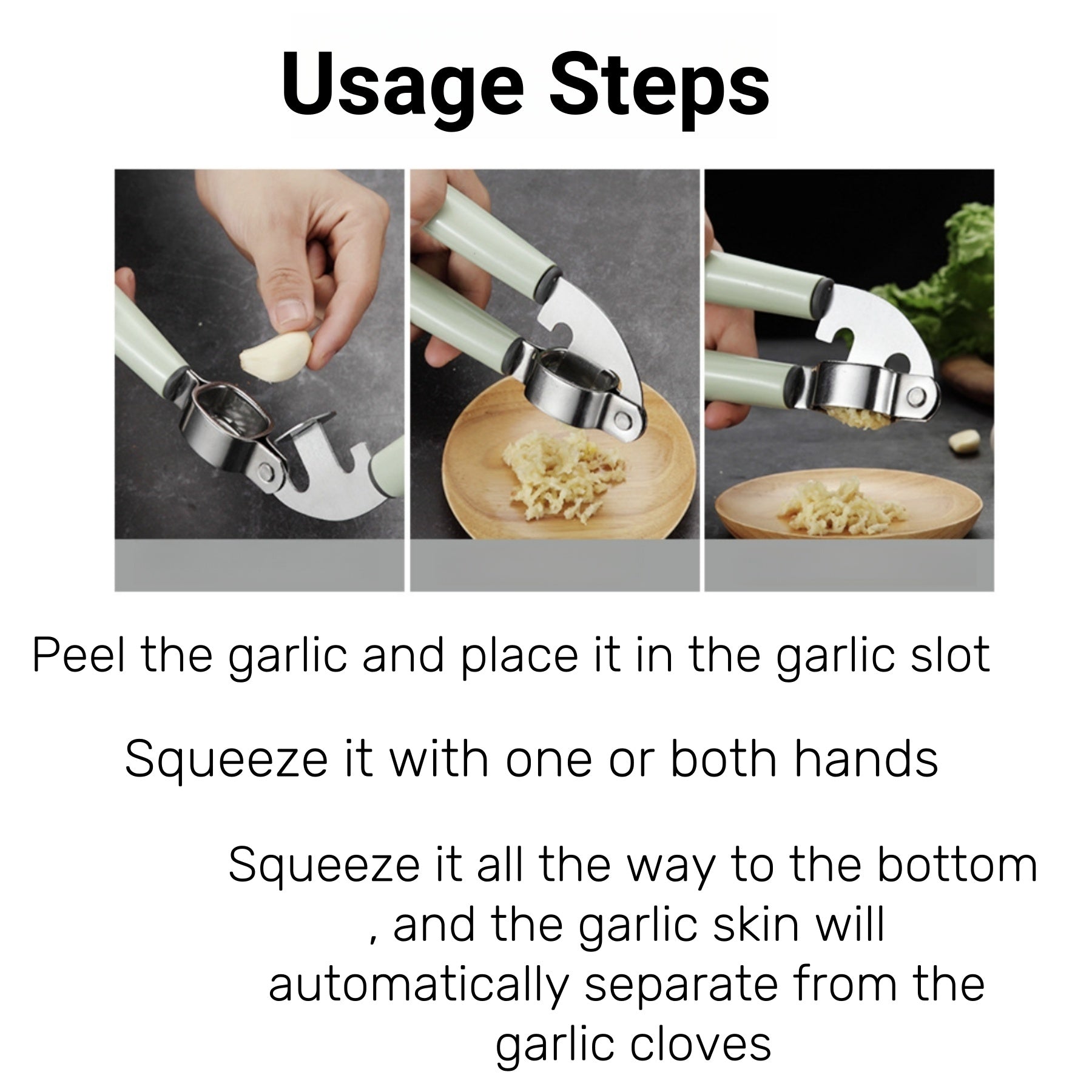 Household Stainless Steel Manual Garlic Press
