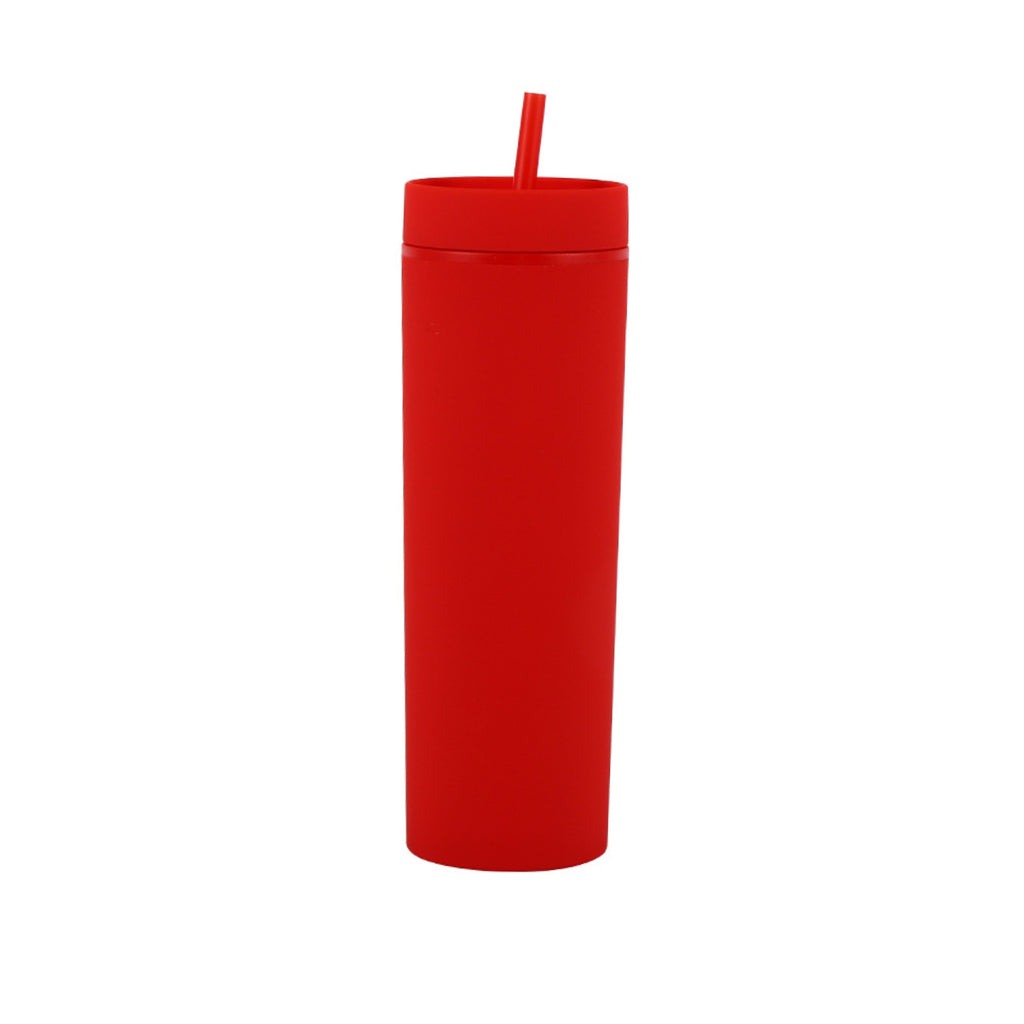 16Oz Double Wall Skinny Tumbler With Straw