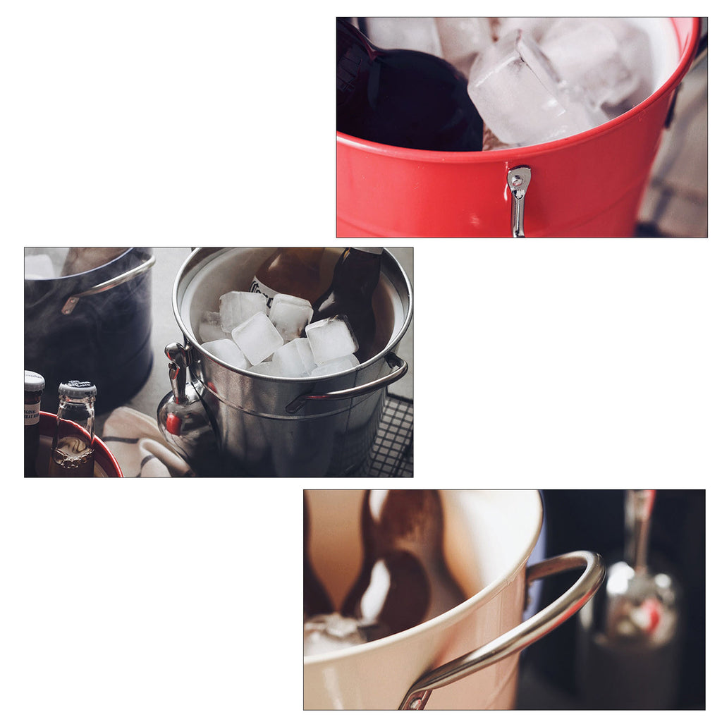 Tinplate Ice Bucket With Scoop And Lid