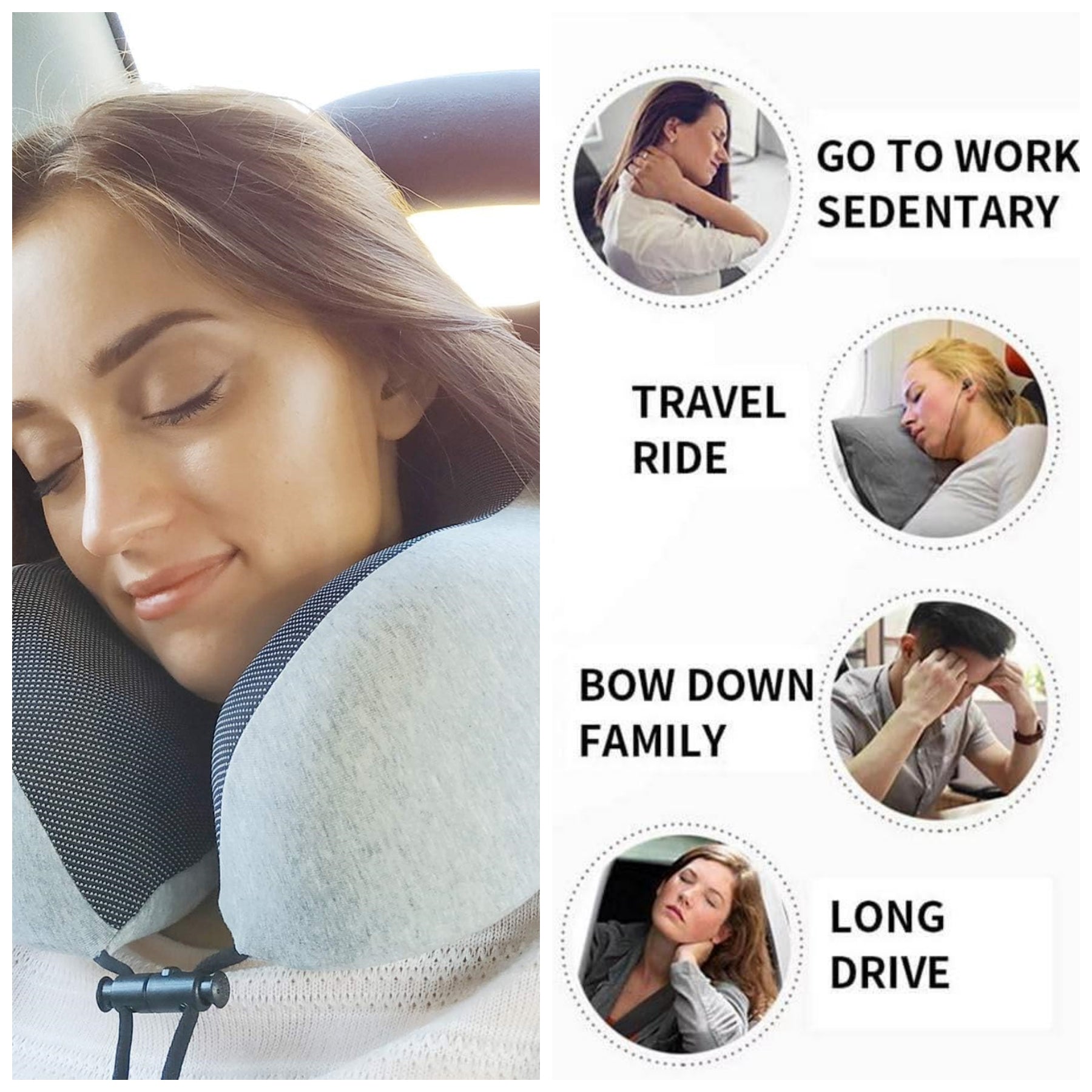 Memory Foam Travel Neck Pillow