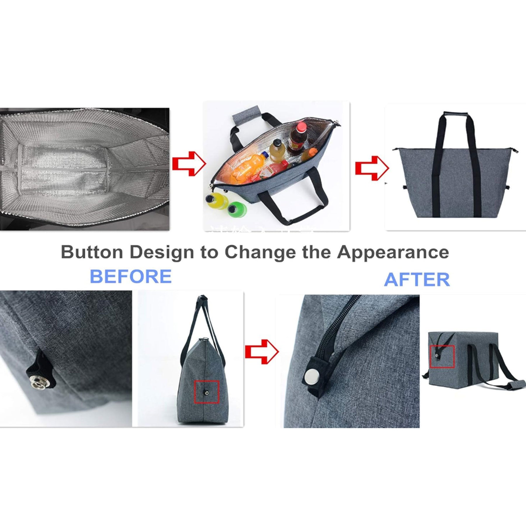 Sustainable Tote Cooler Bag With Zipper