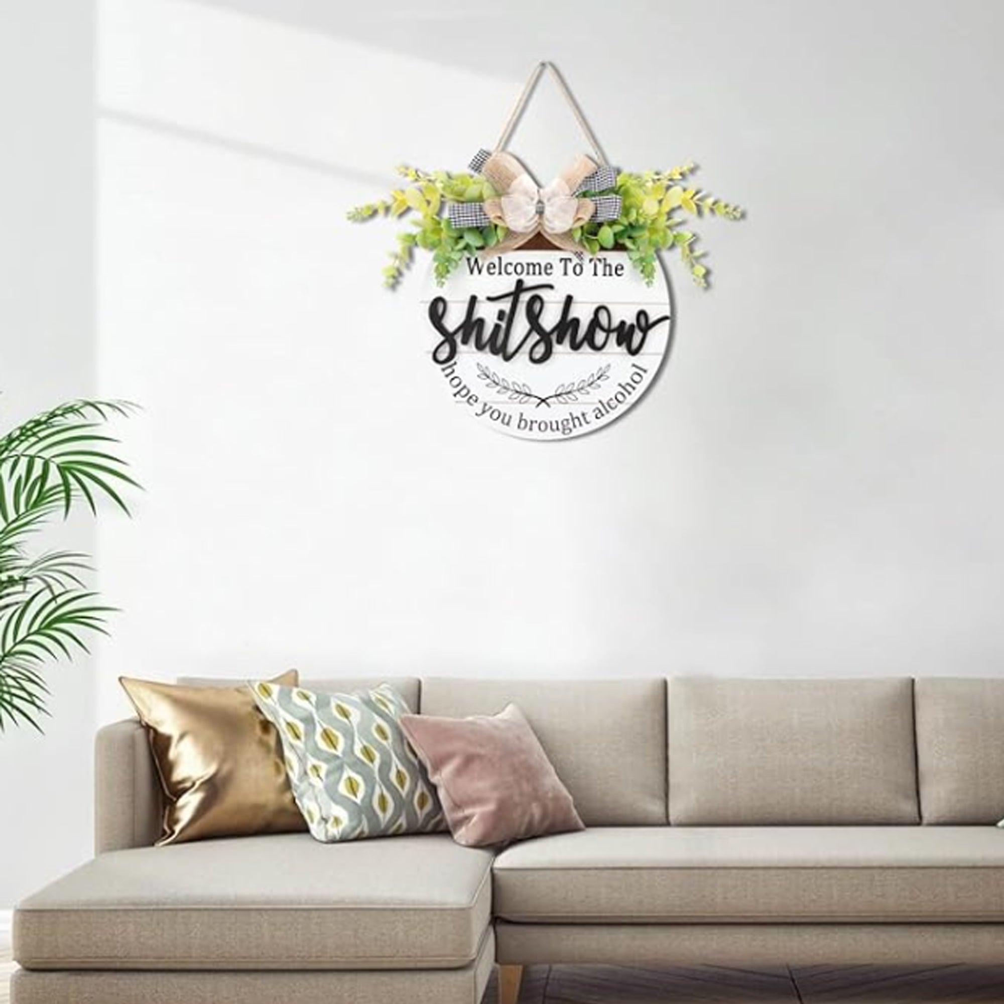 Funny Welcome Wall Hanging Sign Plaque