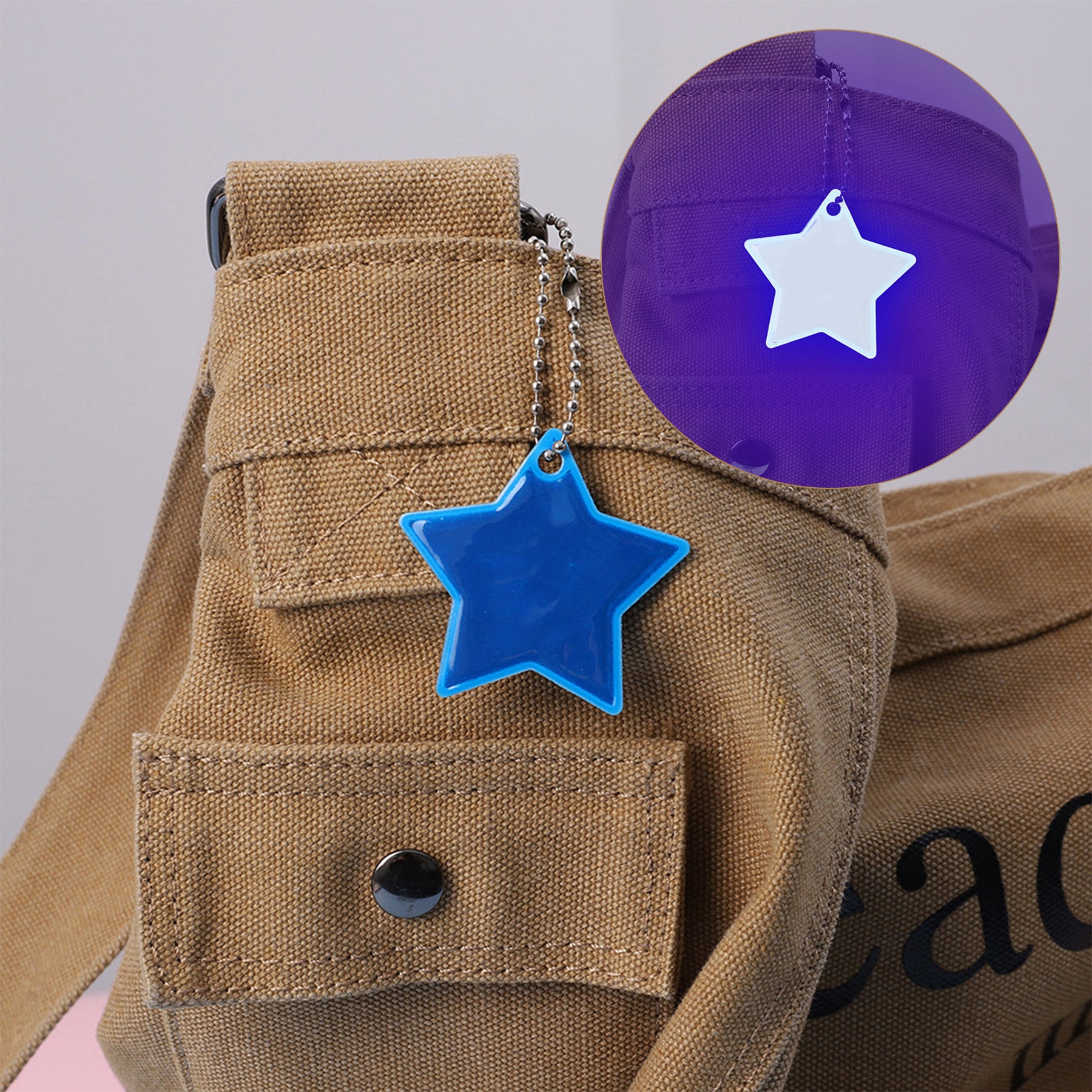 Star Pvc Safety Reflector Pendant For Cycling Running