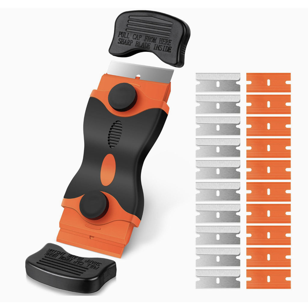 Scraper Tool with 10Pcs Plastic Blades & 10Pcs Metal Blades