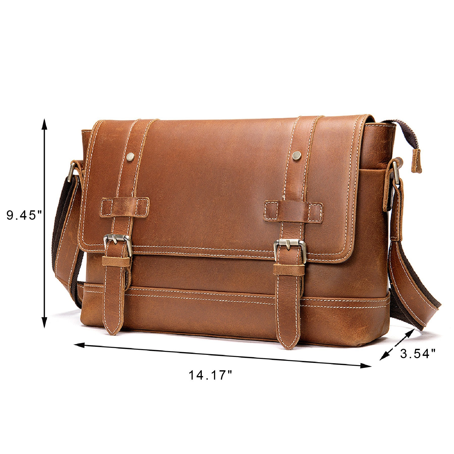 Vintage Leather Office Bag Laptop Backpack