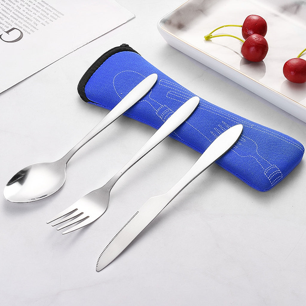 410 Stainless Steel Cutlery Set with Portable Pouch