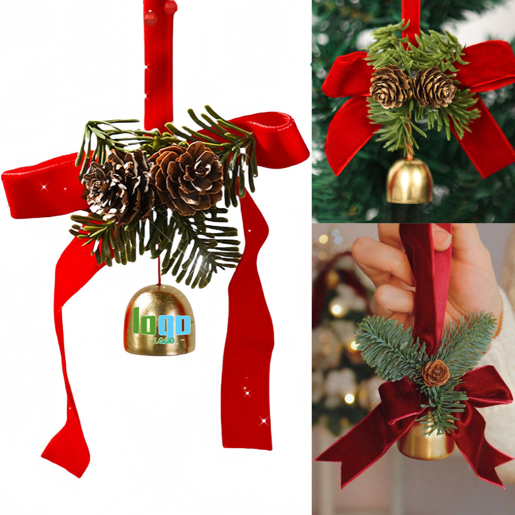 Bell Pinecone Bow Decoration