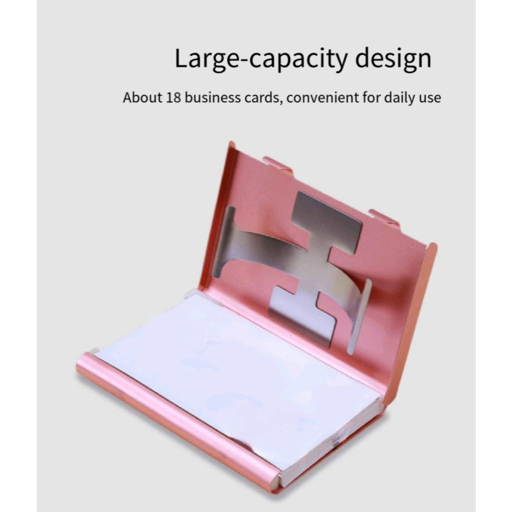 Portable Push Release Metal Business Card Holder