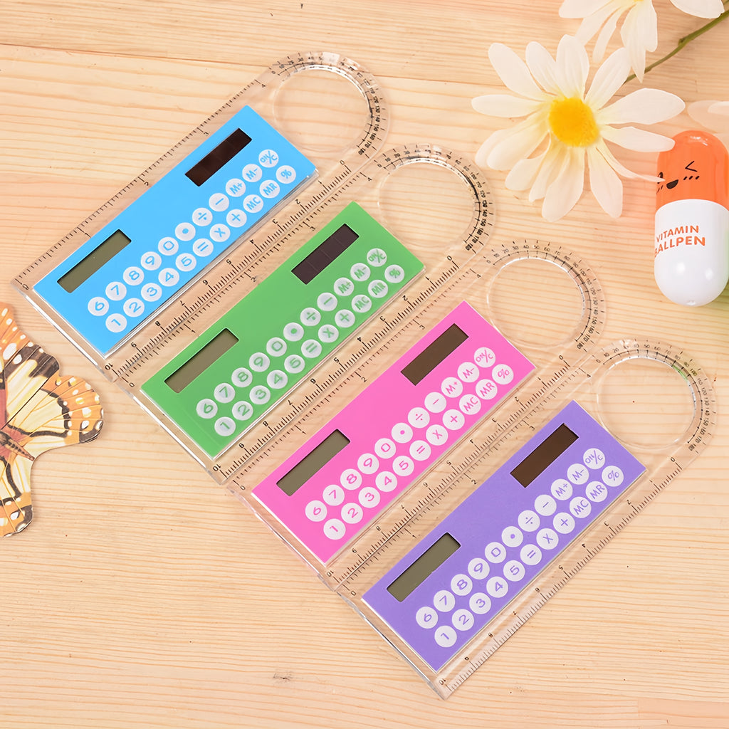 Solar-Powered Magnifying Glass Calculator Ruler